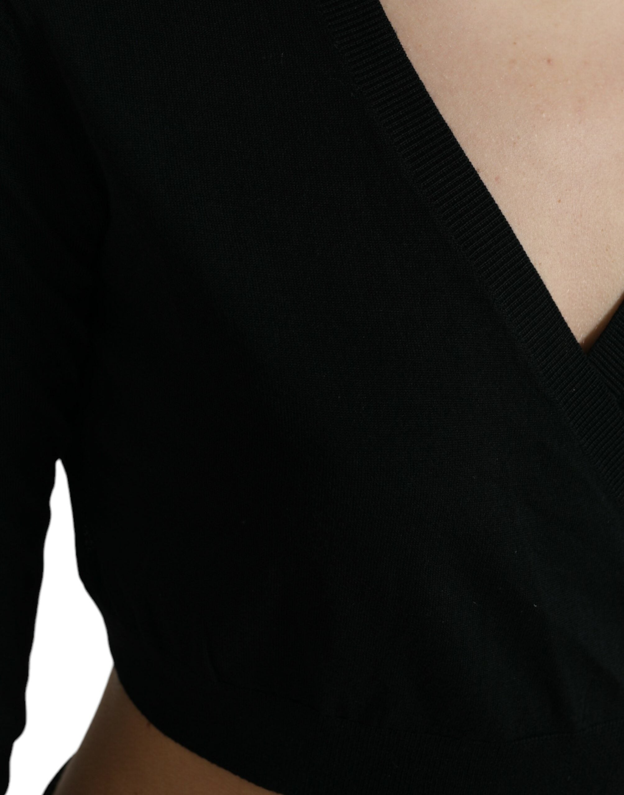 Dolce &amp; Gabbana Eleganter schwarzer Cardigan aus Schurwolle