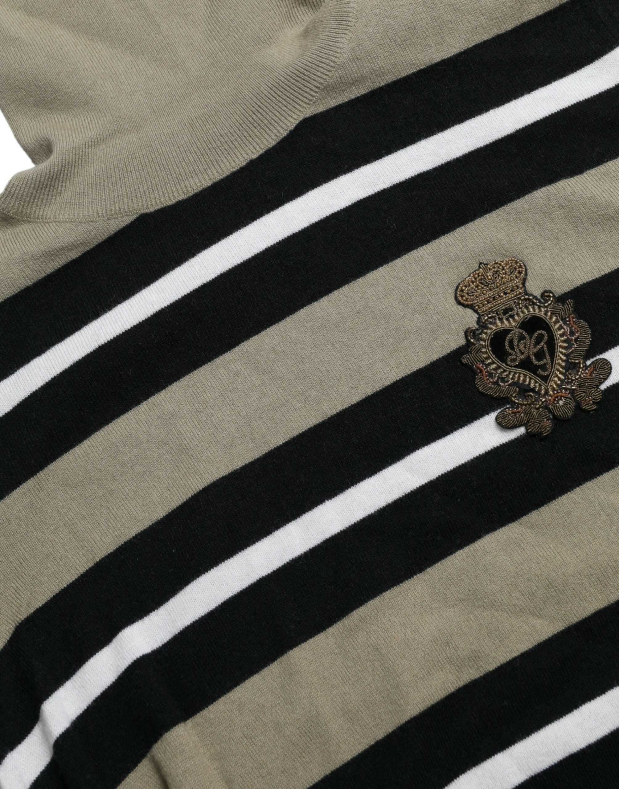 Pulover elegant cu guler înalt și dungi Dolce &amp; Gabbana din lână