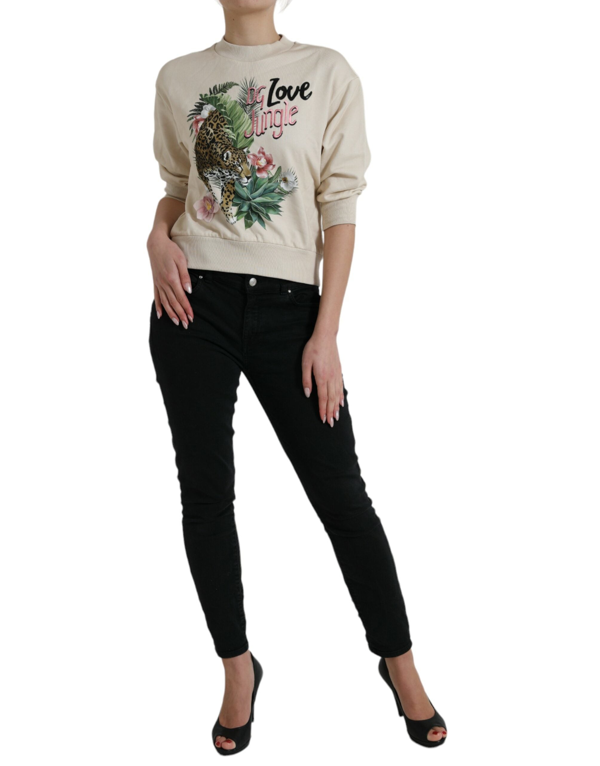 Dolce &amp; Gabbana – Eleganter Pullover mit Rundhalsausschnitt im Dschungel-Print
