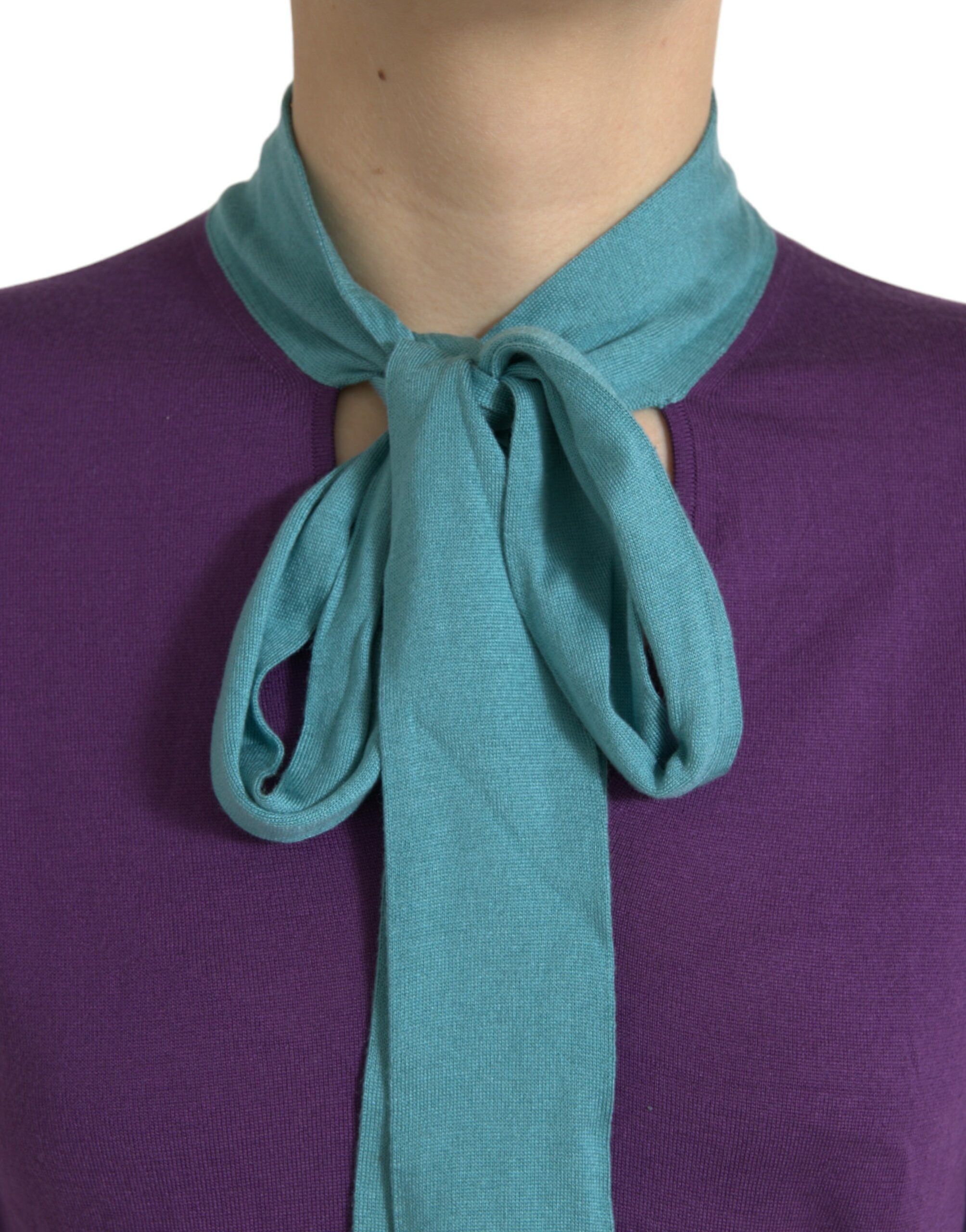Dolce &amp; Gabbana Mehrfarbiger Seidenpullover mit Schluppe