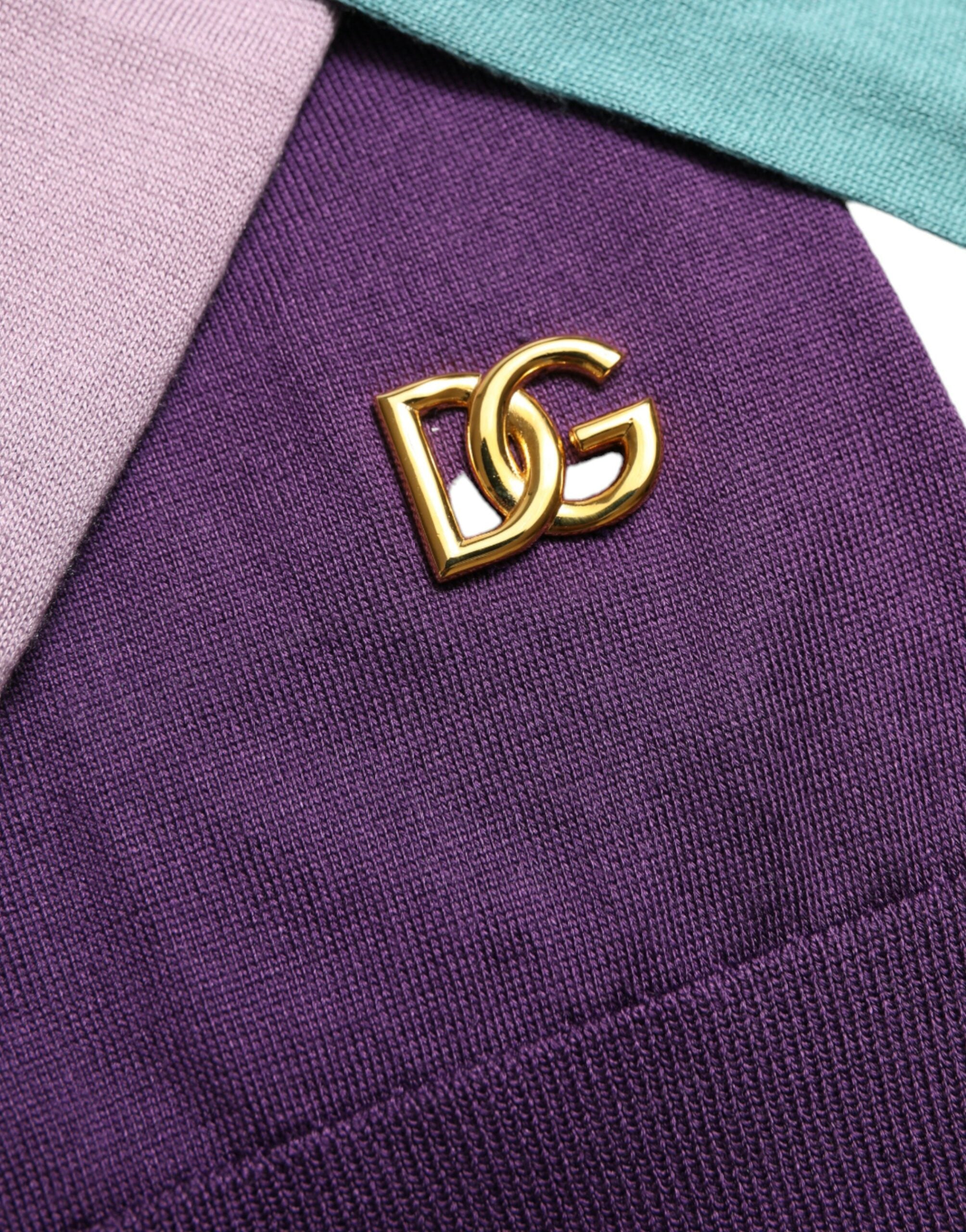 Dolce &amp; Gabbana Mehrfarbiger Seidenpullover mit Schluppe