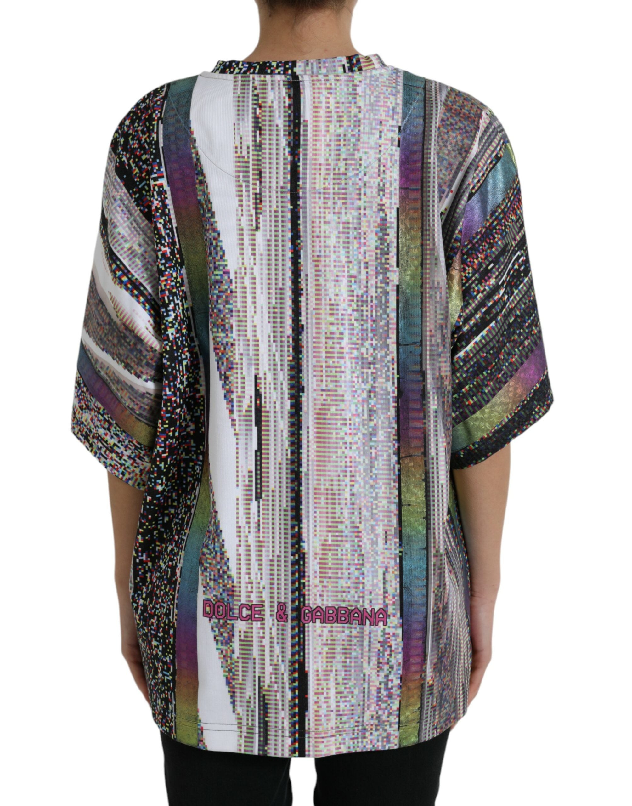 Tricou Dolce &amp; Gabbana Chic multicolor cu guler rotund