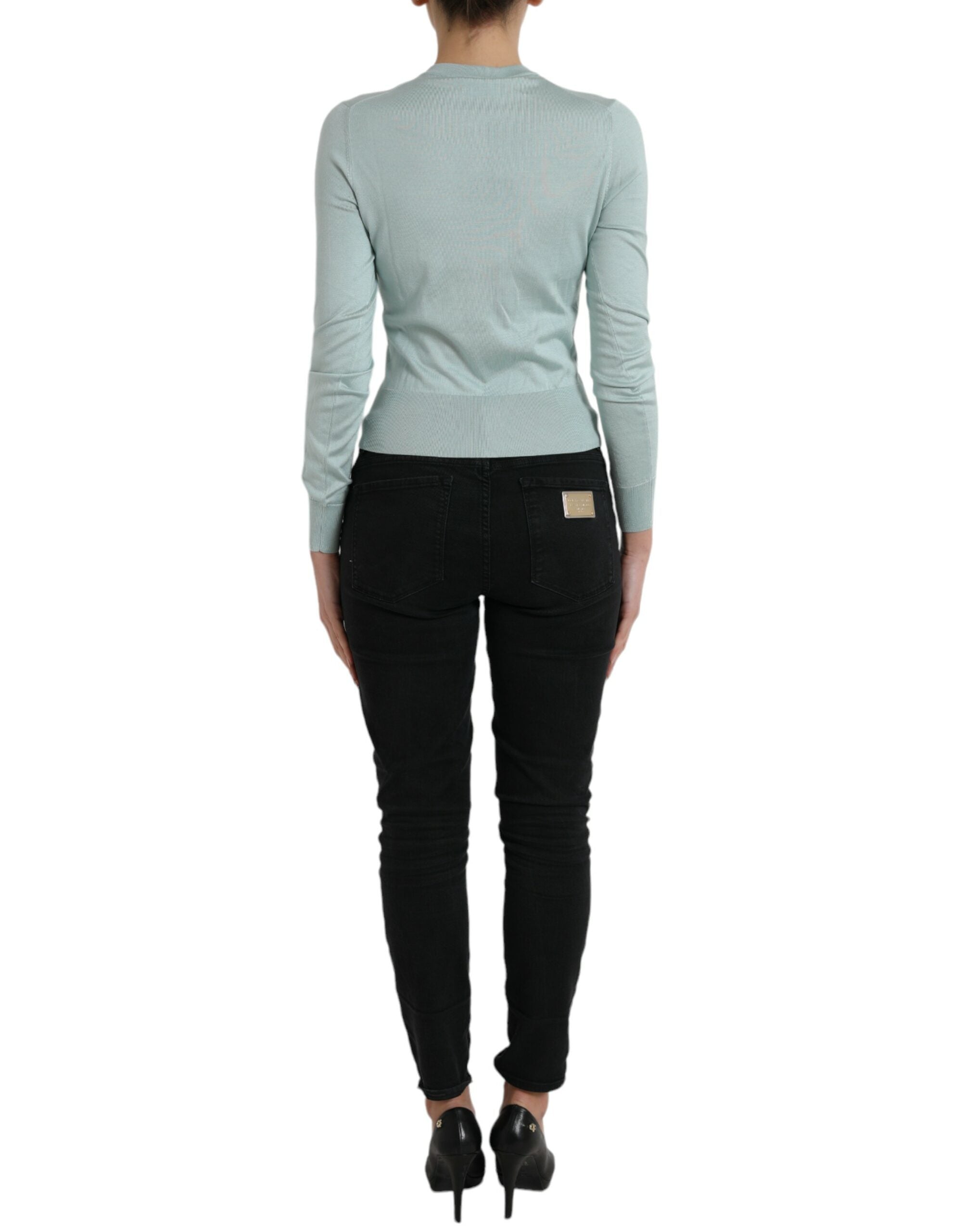Dolce &amp; Gabbana Elegante hellblaue Seidenjacke