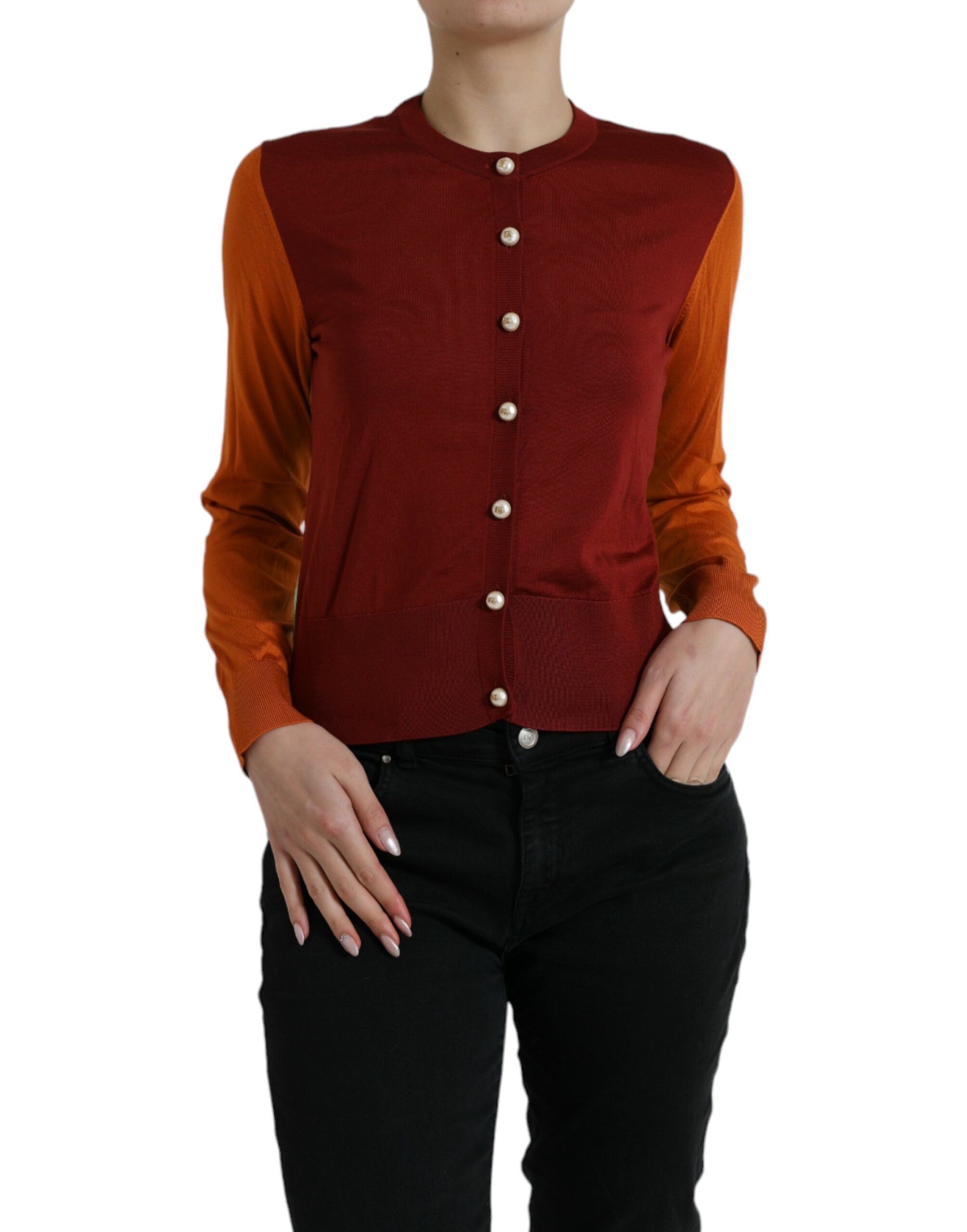 Dolce &amp; Gabbana – Eleganter Seiden-Cardigan in leuchtenden Tönen