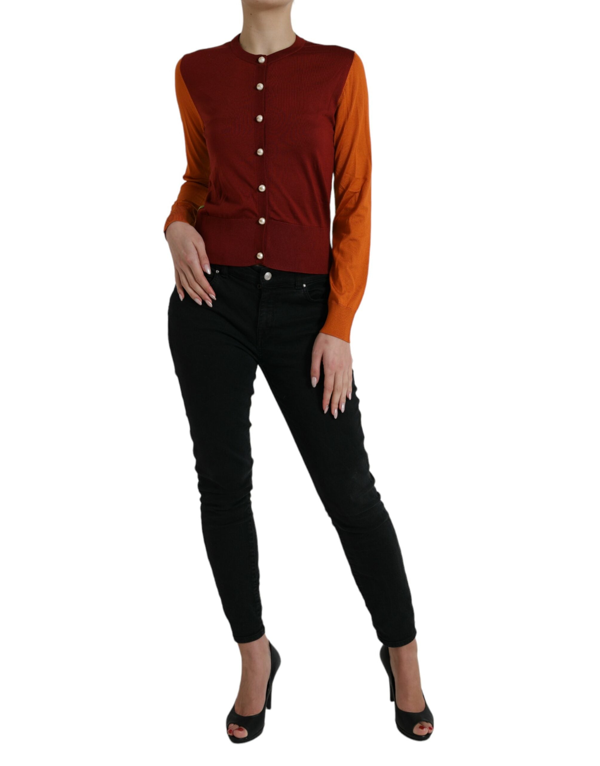 Dolce &amp; Gabbana – Eleganter Seiden-Cardigan in leuchtenden Tönen