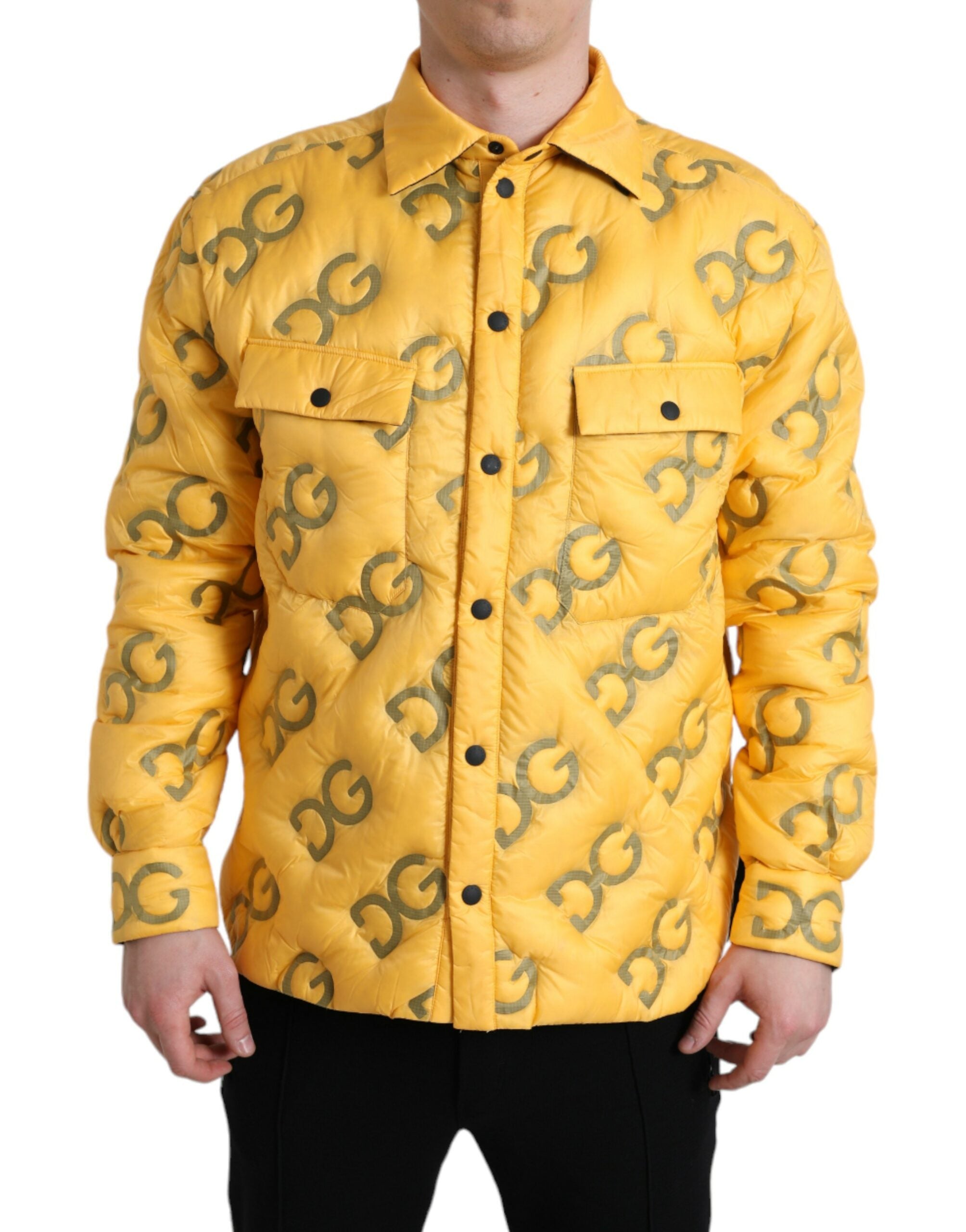 Dolce &amp; Gabbana Elegante gelb wattierte Blousonjacke