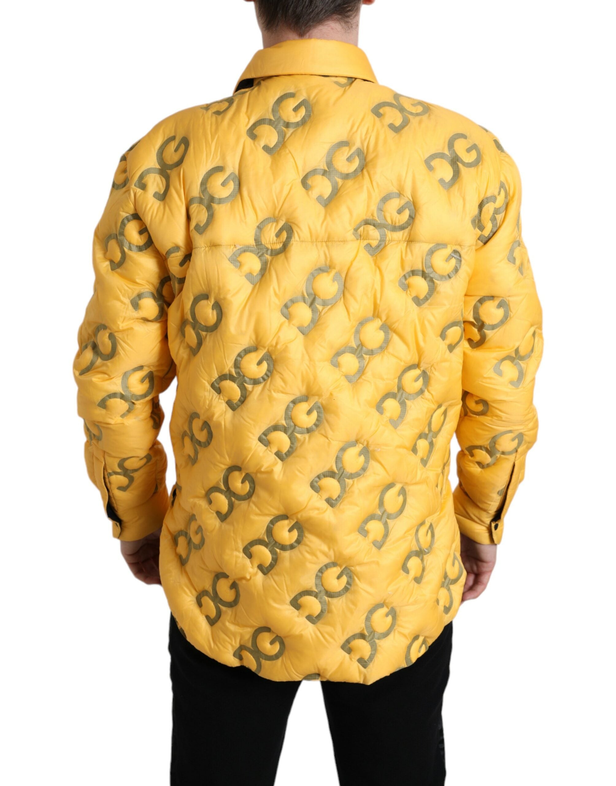 Dolce &amp; Gabbana Elegante gelb wattierte Blousonjacke