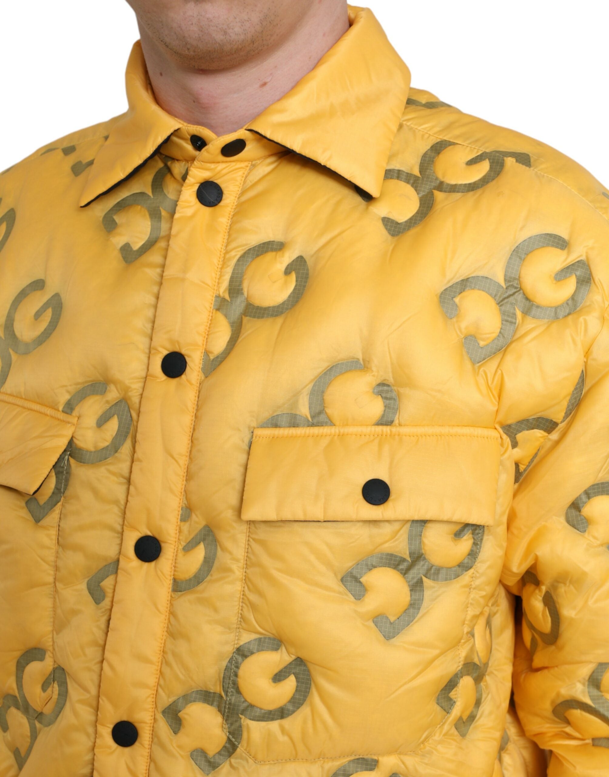 Dolce &amp; Gabbana Elegante gelb wattierte Blousonjacke