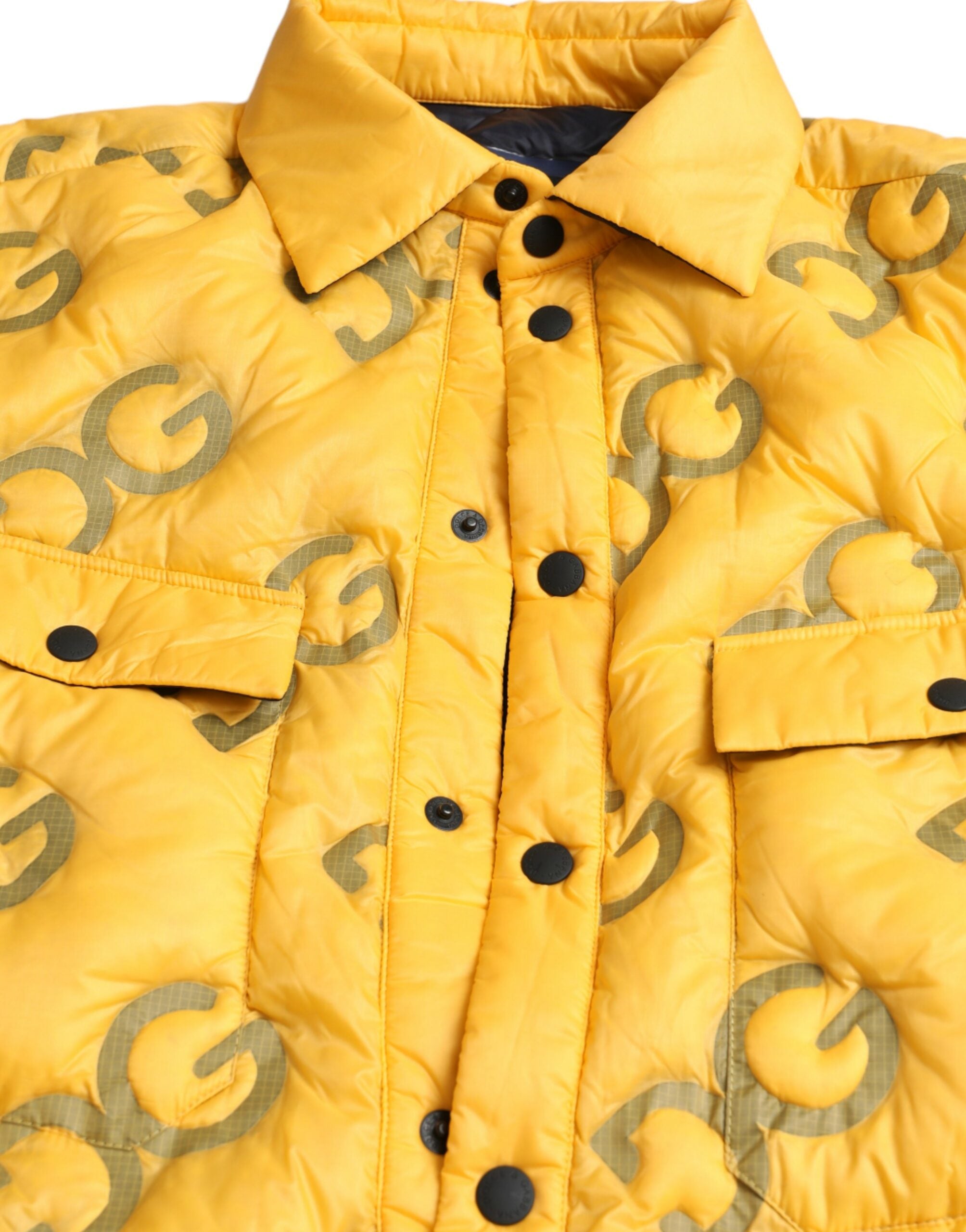 Dolce &amp; Gabbana Elegante gelb wattierte Blousonjacke