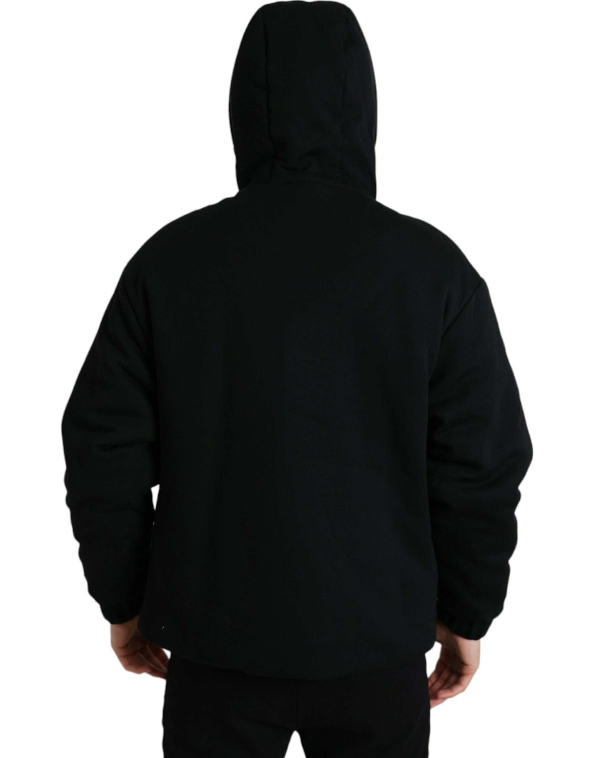Dolce &amp; Gabbana Elegante schwarze Bomberjacke mit Kapuze