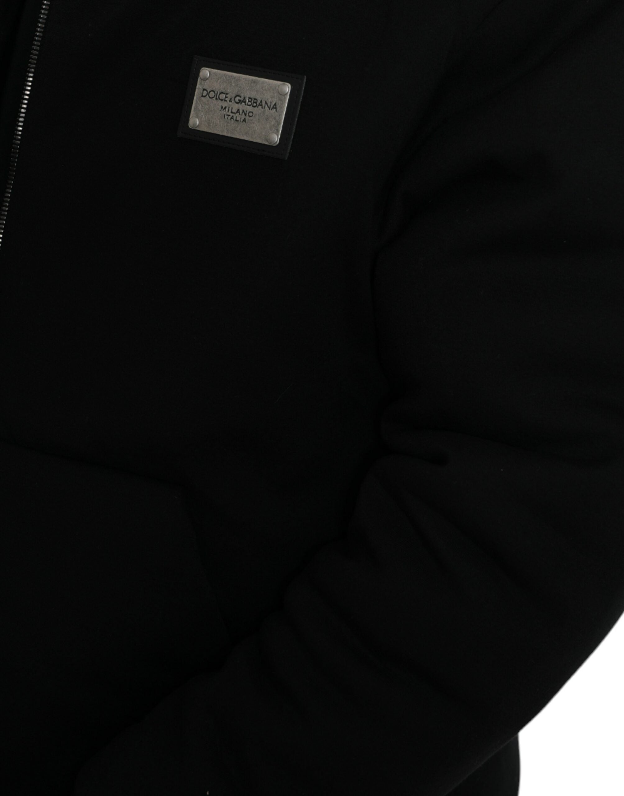 Dolce &amp; Gabbana Elegante schwarze Bomberjacke mit Kapuze