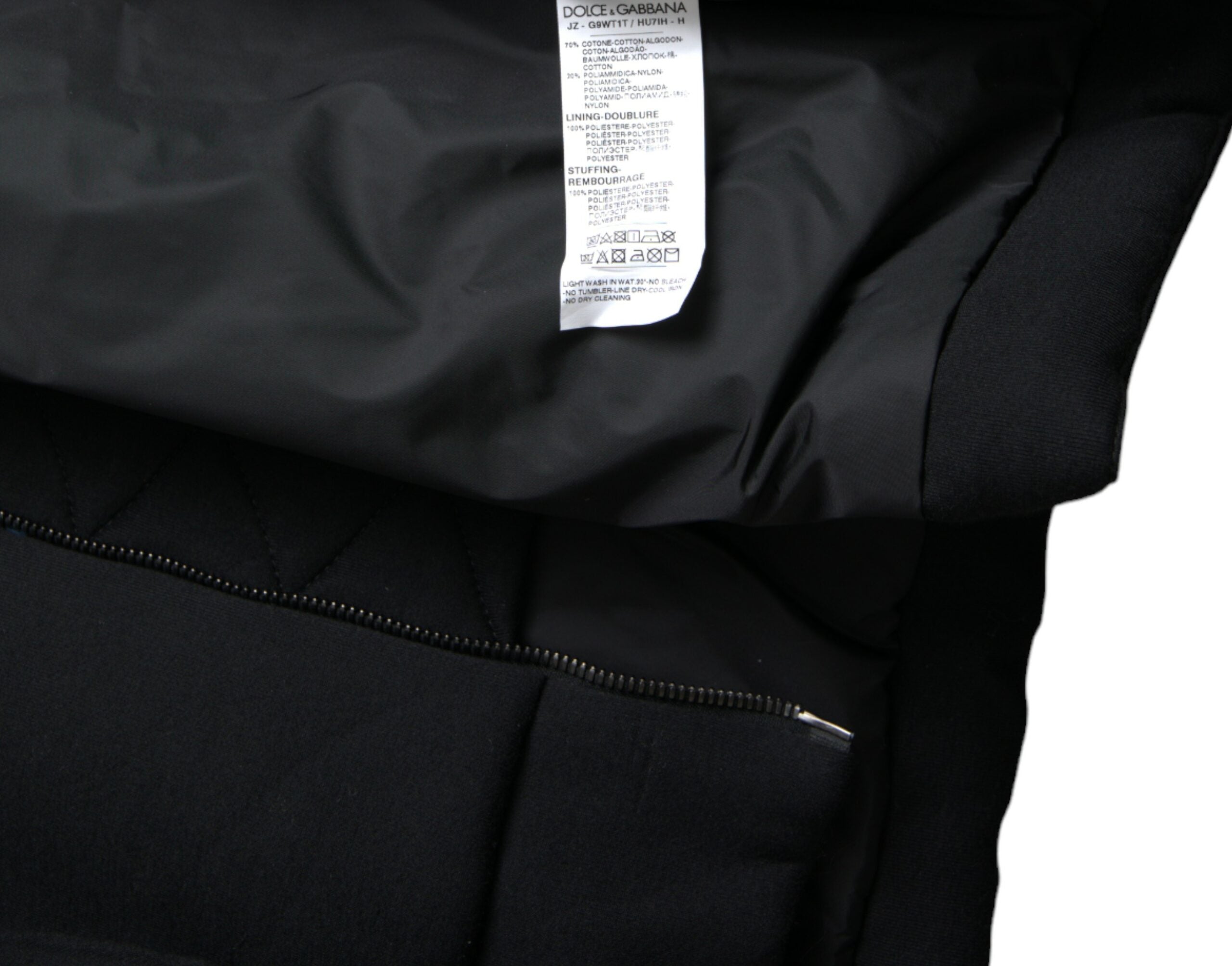 Dolce &amp; Gabbana Elegante schwarze Bomberjacke mit Kapuze
