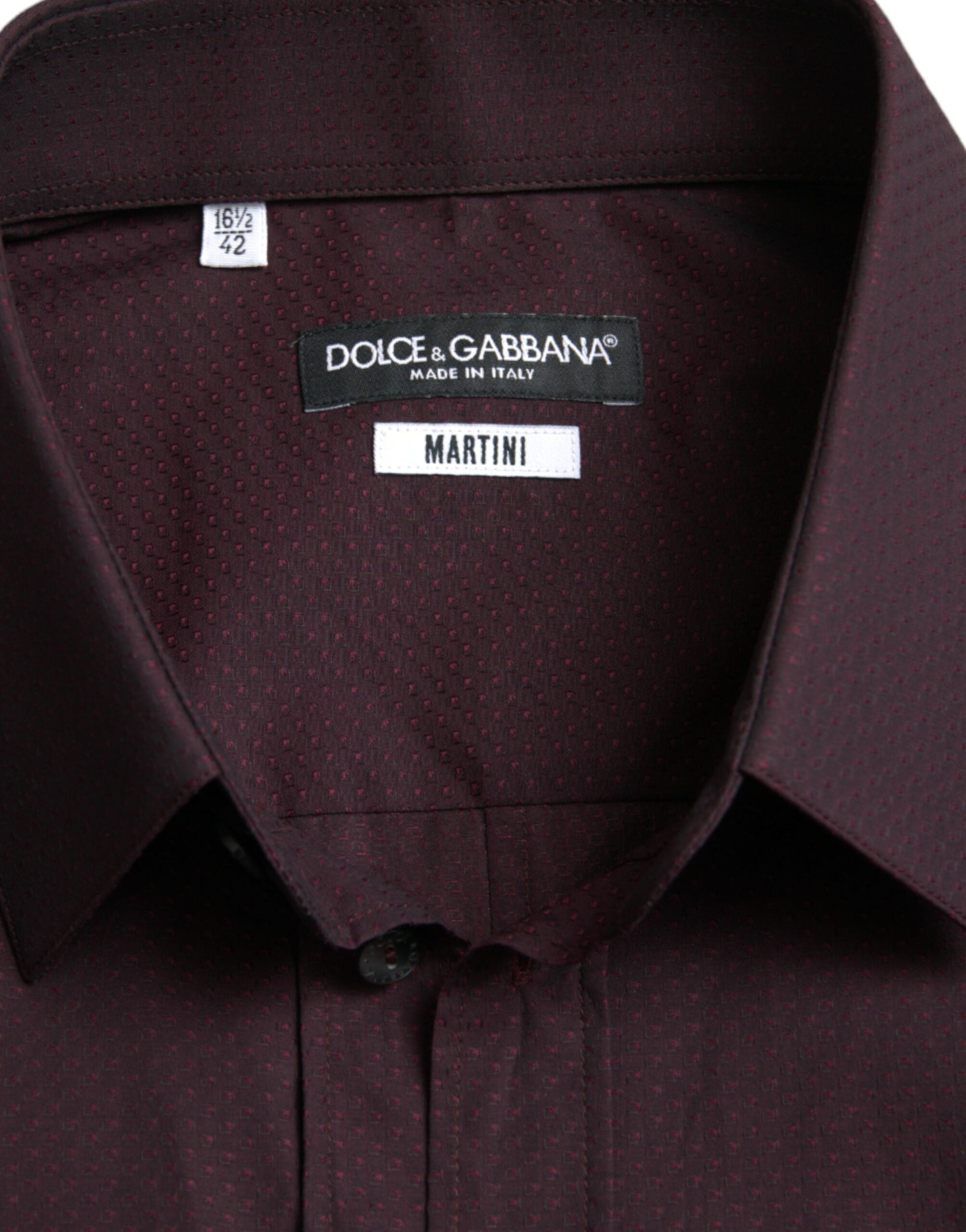 Dolce &amp; Gabbana Elegantes kastanienbraunes Martini-Hemd