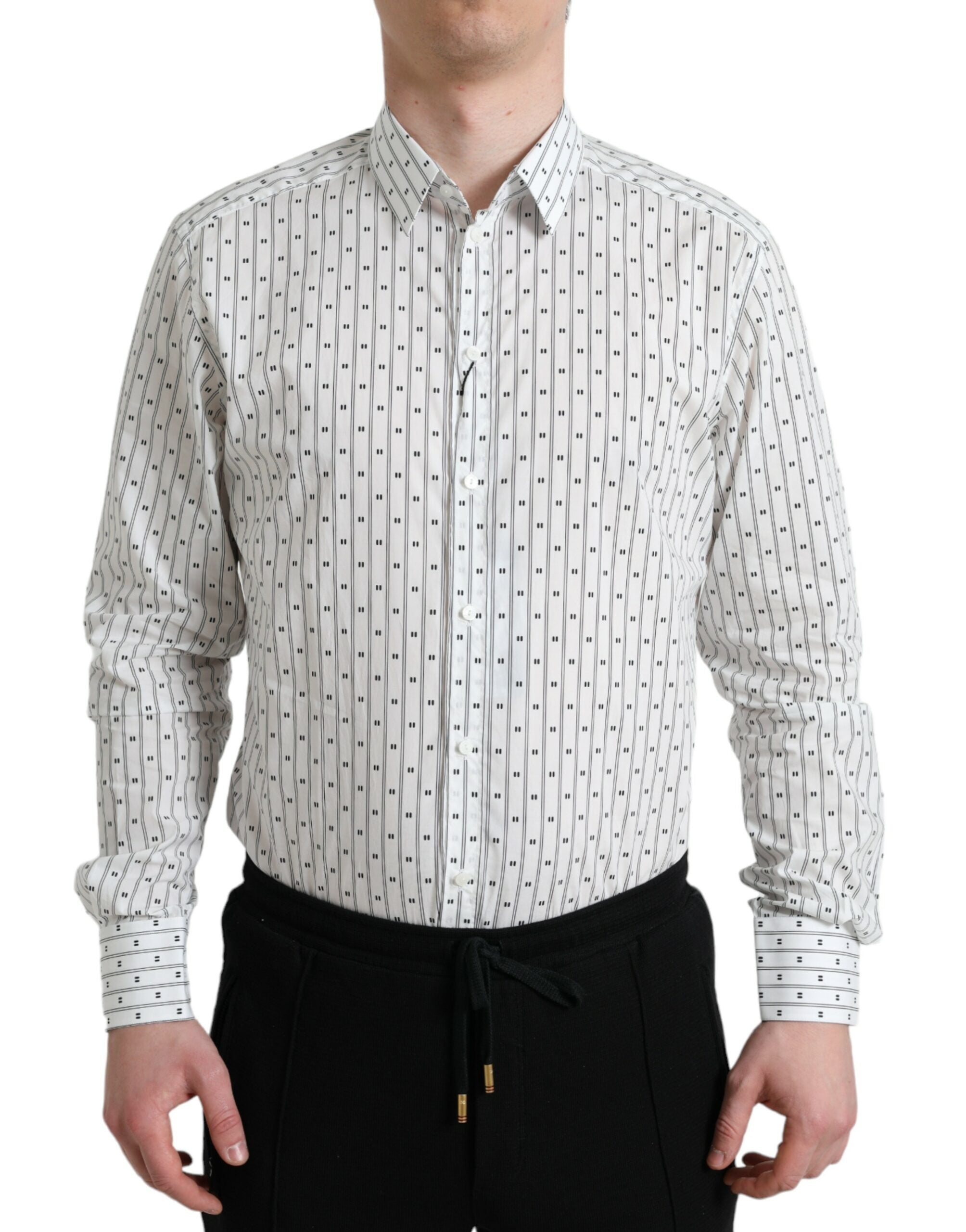 Dolce &amp; Gabbana Elegantes Slim Fit-Hemd aus weißer Baumwolle