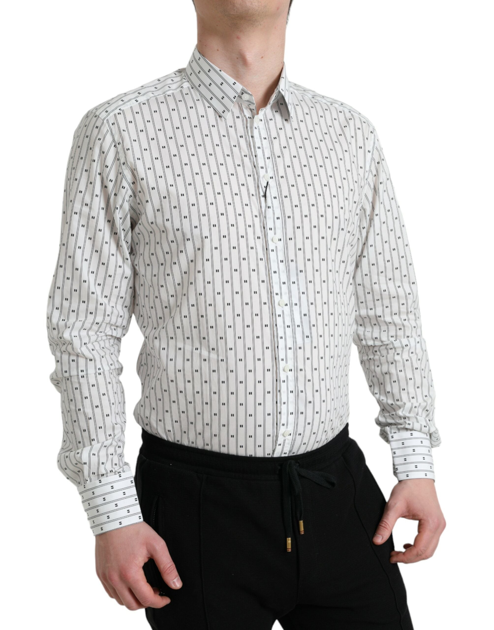 Dolce &amp; Gabbana Elegantes Slim Fit-Hemd aus weißer Baumwolle