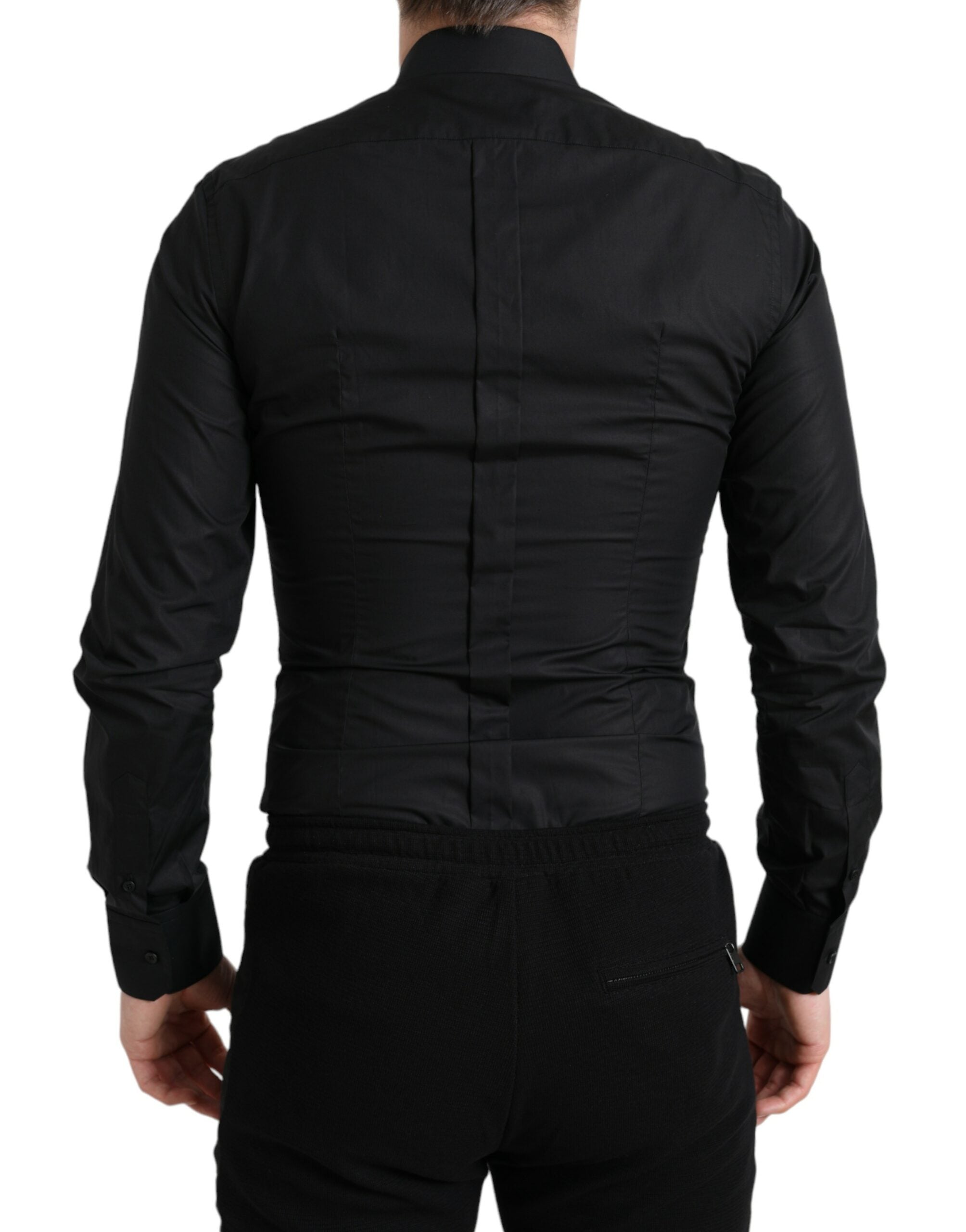 Dolce &amp; Gabbana Elegantes schwarzes Slim Fit-Hemd