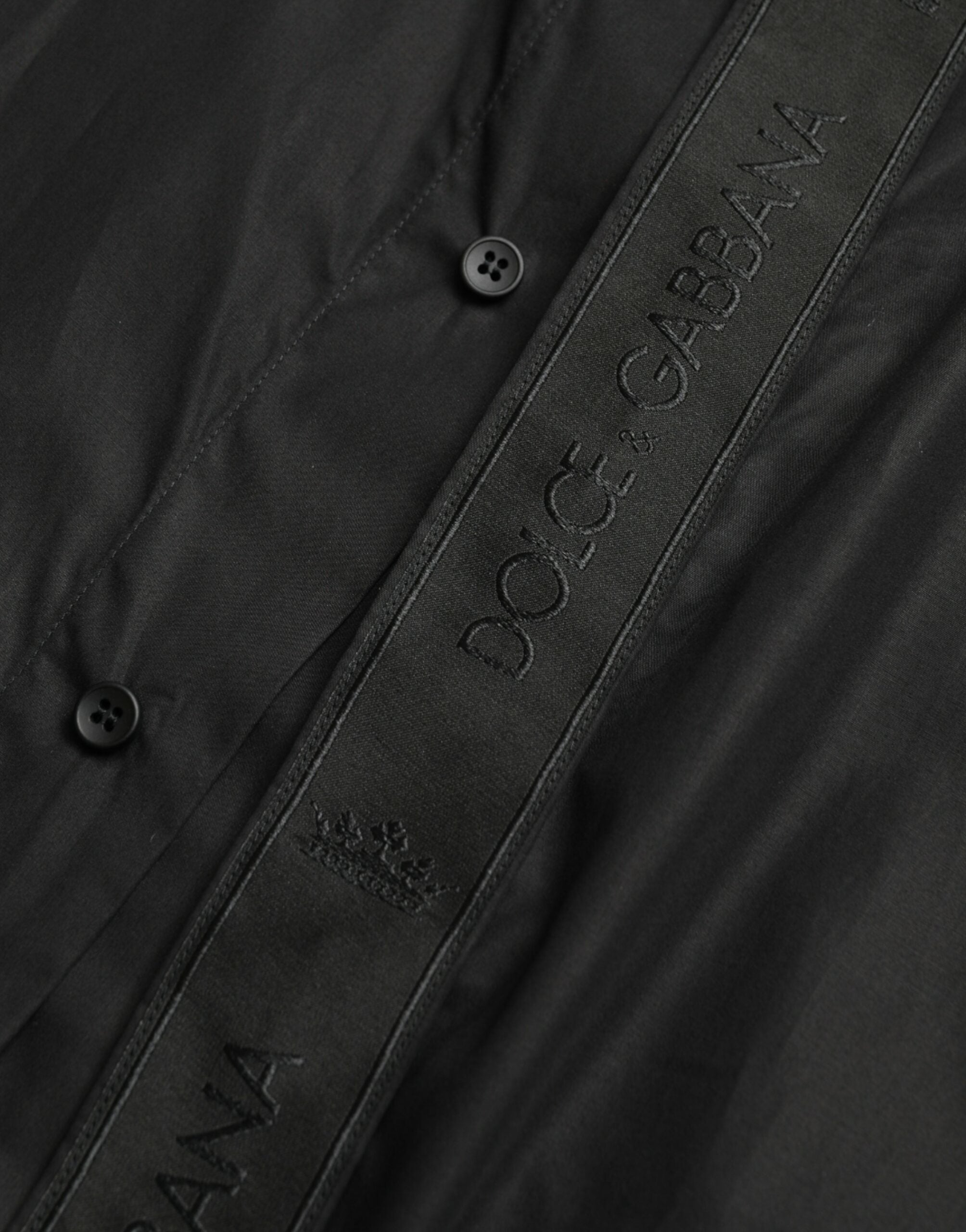 Dolce &amp; Gabbana Elegantes schwarzes Slim Fit-Hemd