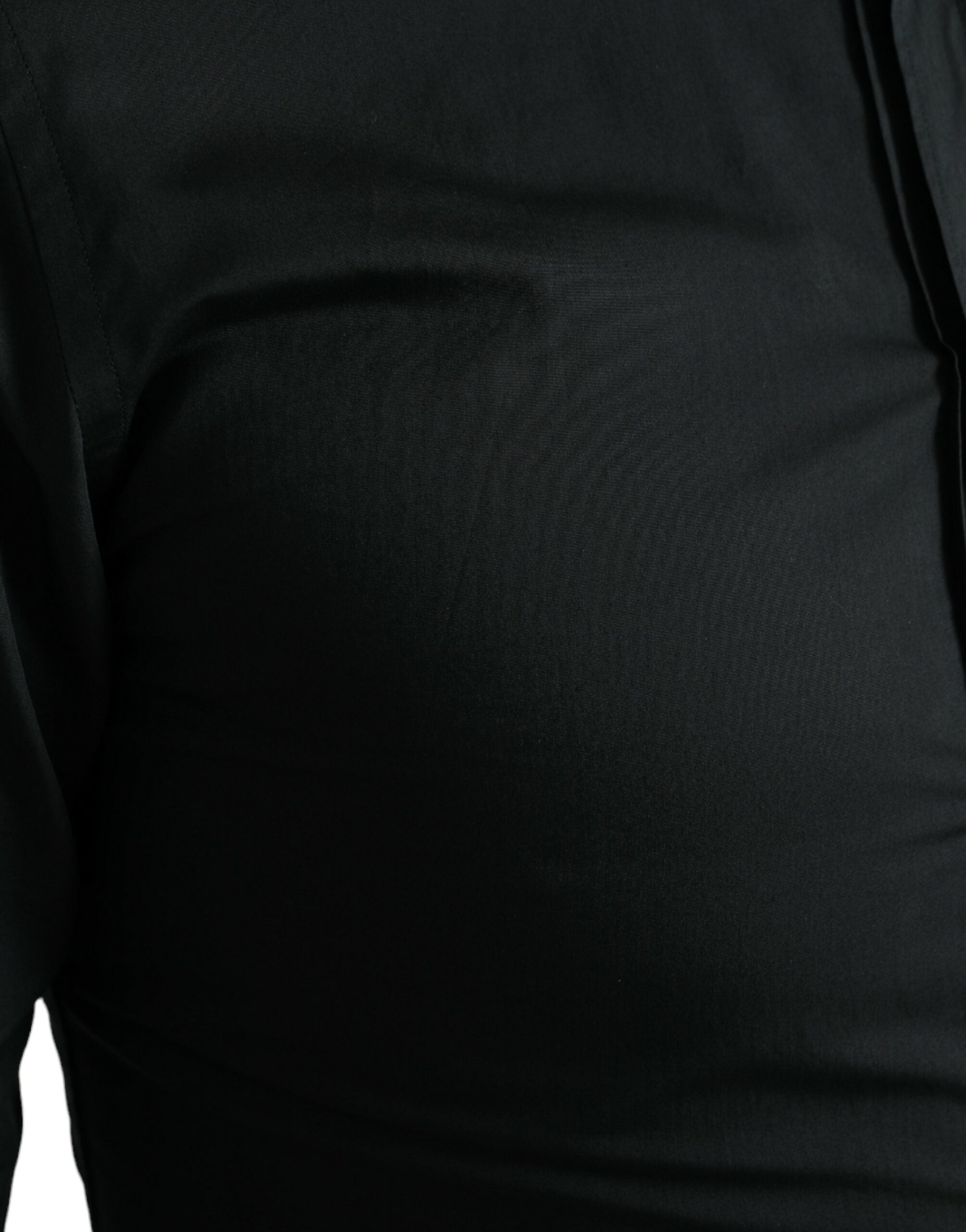 Dolce &amp; Gabbana Elegantes, schmales Hemd aus schwarzer Seidenmischung