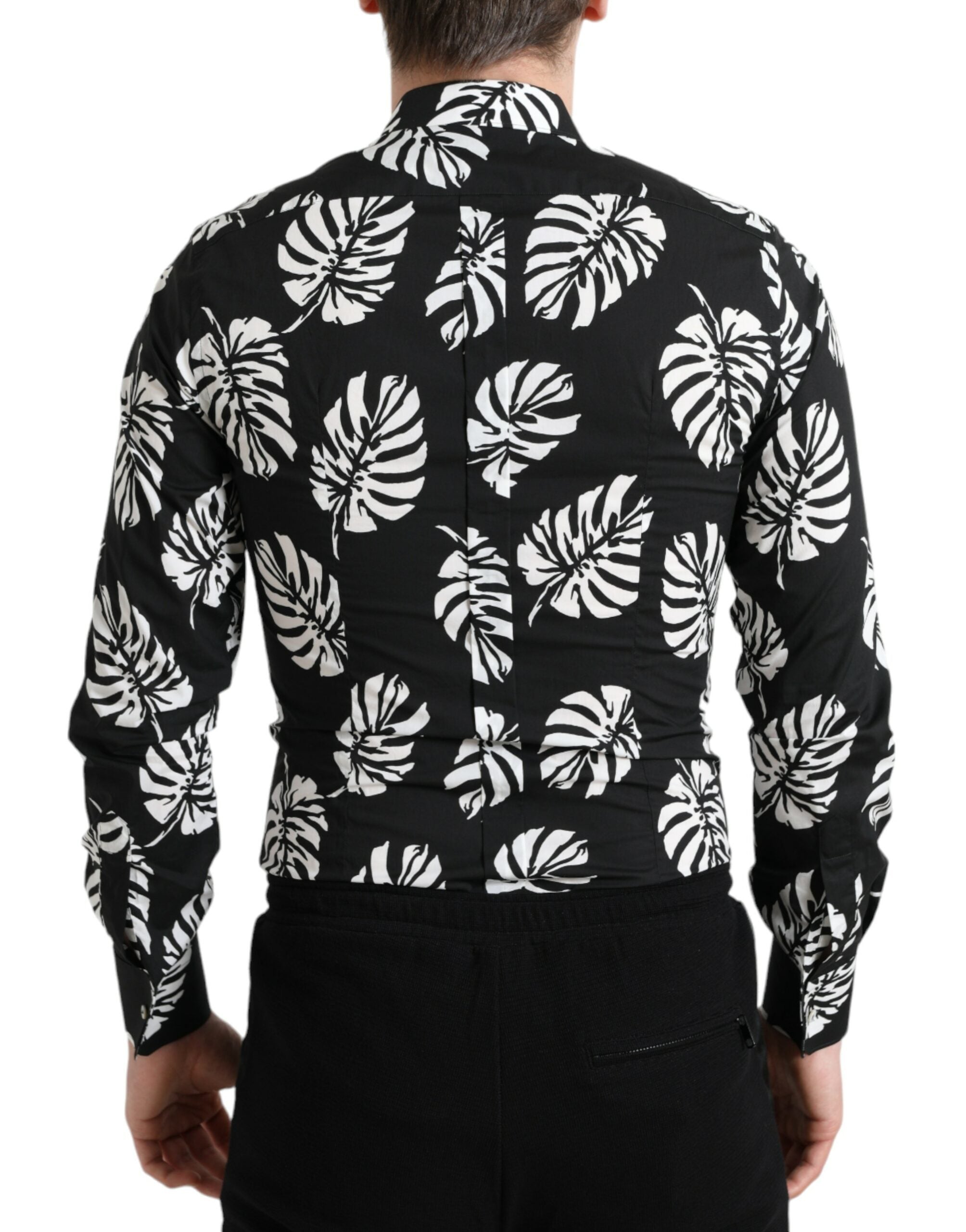Dolce &amp; Gabbana Elegantes Slim Fit-Hemd mit Blattmuster