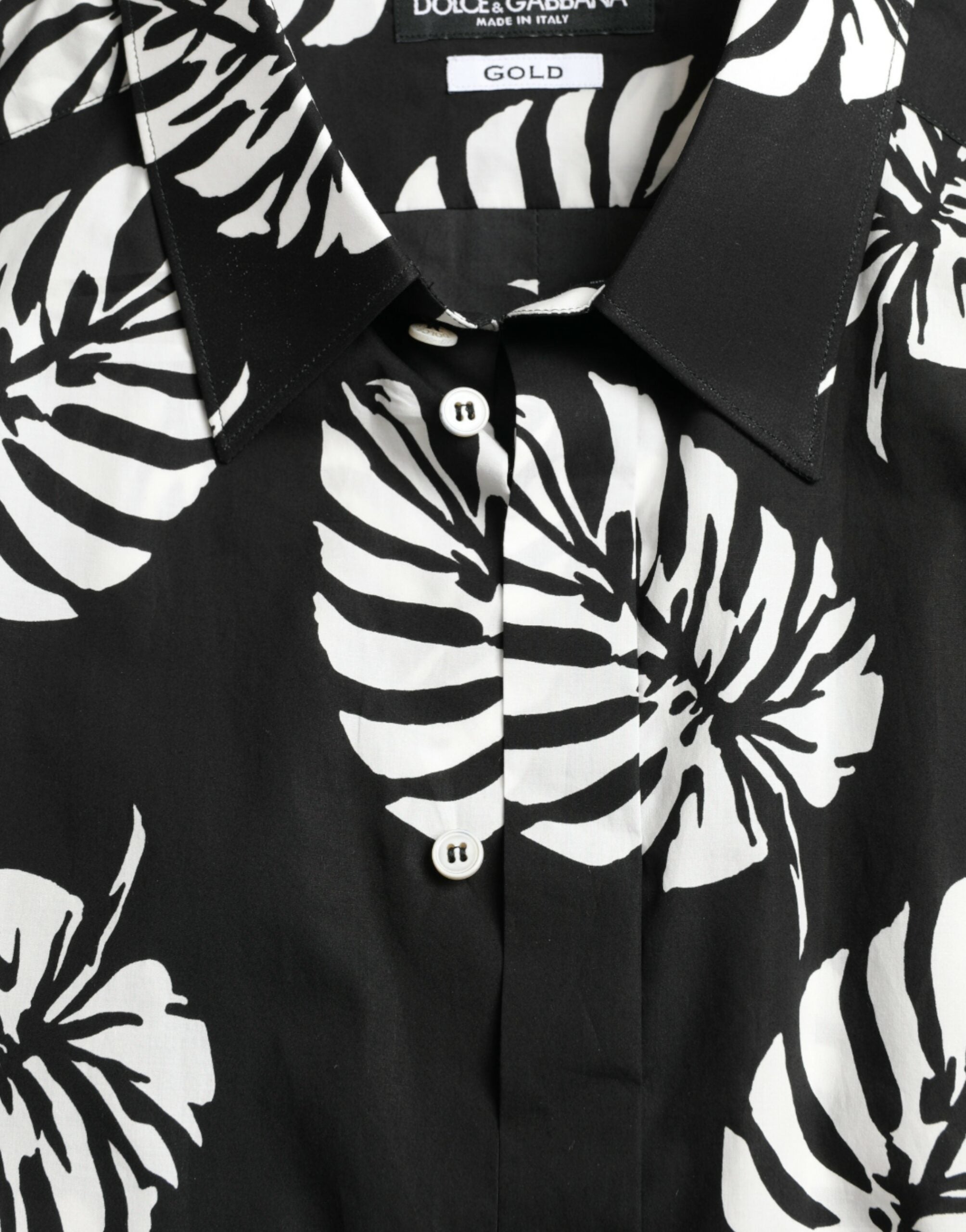 Dolce &amp; Gabbana Elegantes Slim Fit-Hemd mit Blattmuster