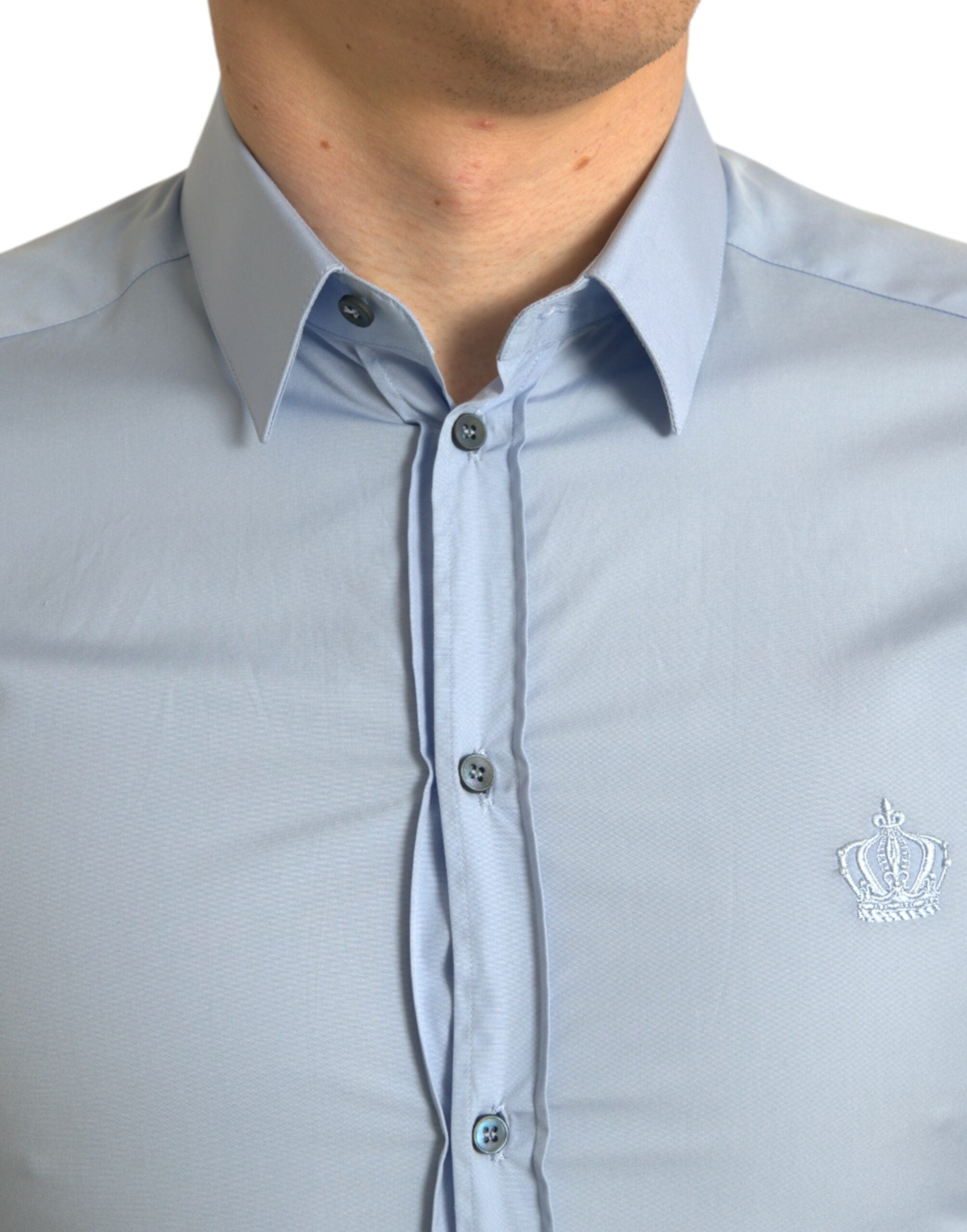 Dolce &amp; Gabbana Elegantes Slim Fit Himmelblaues Hemd