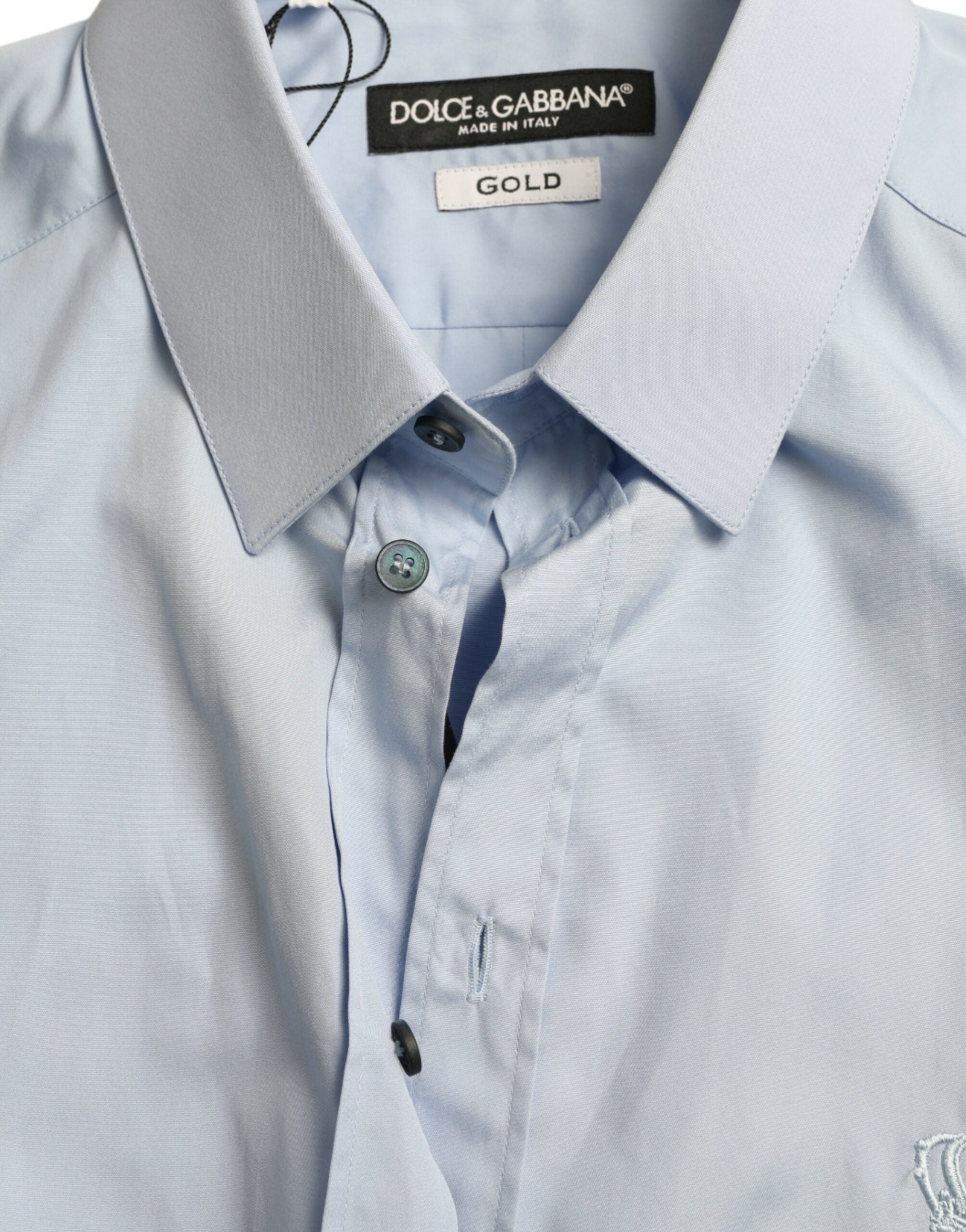 Dolce &amp; Gabbana Elegantes Slim Fit Himmelblaues Hemd