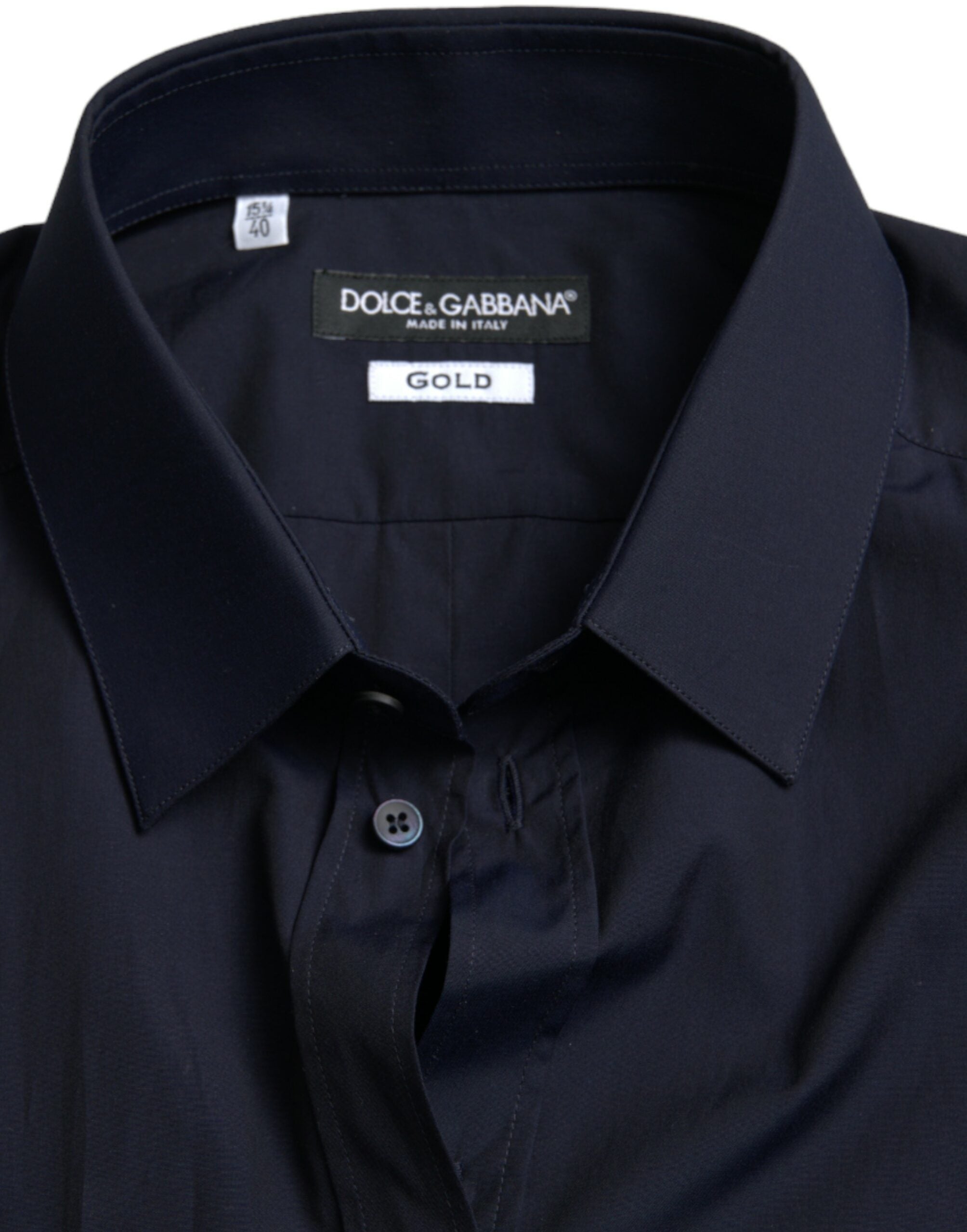Dolce &amp; Gabbana – Elegantes, marineblaues Jacquard-Hemd