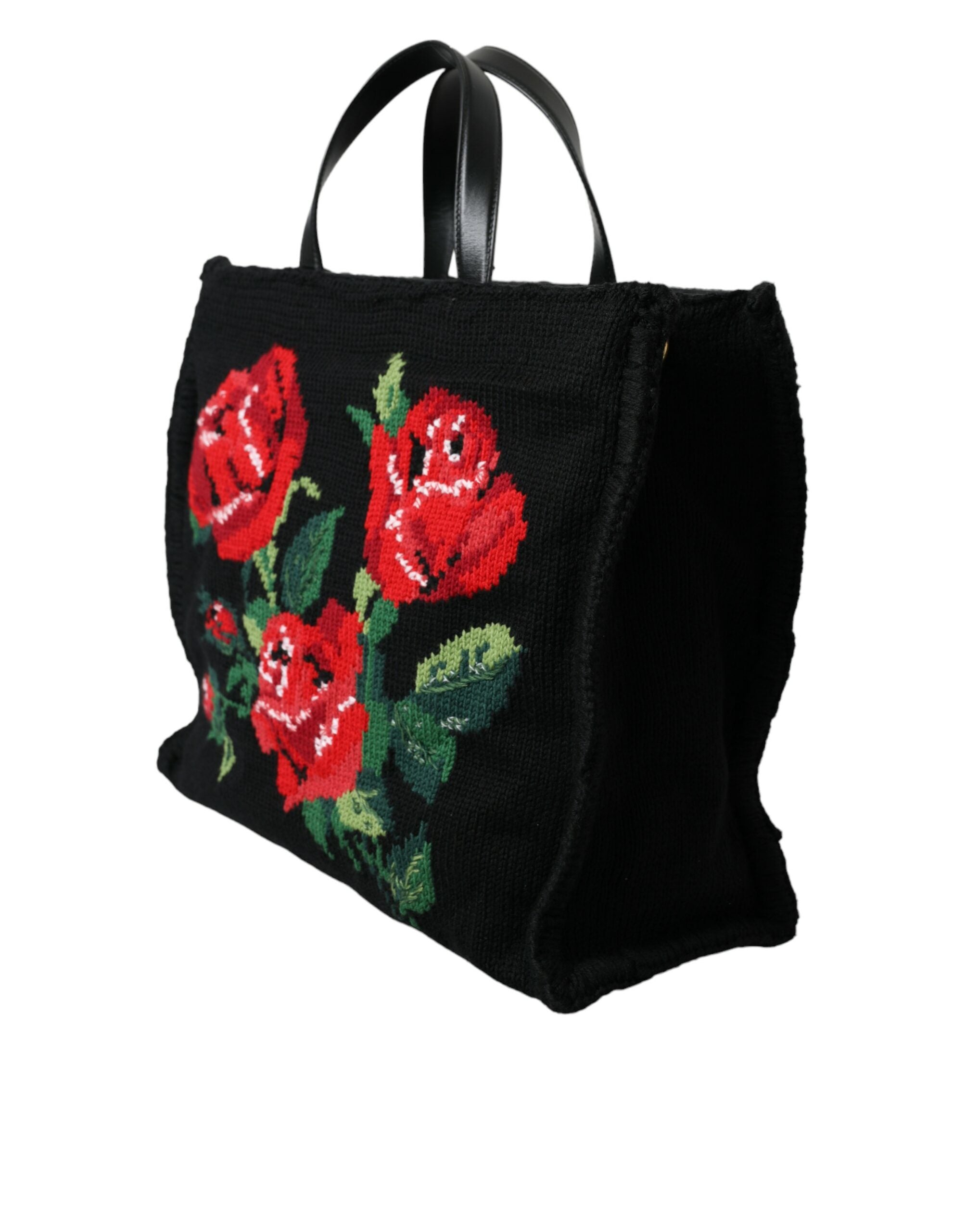 Dolce &amp; Gabbana Geantă neagră cu broderie florală Chic