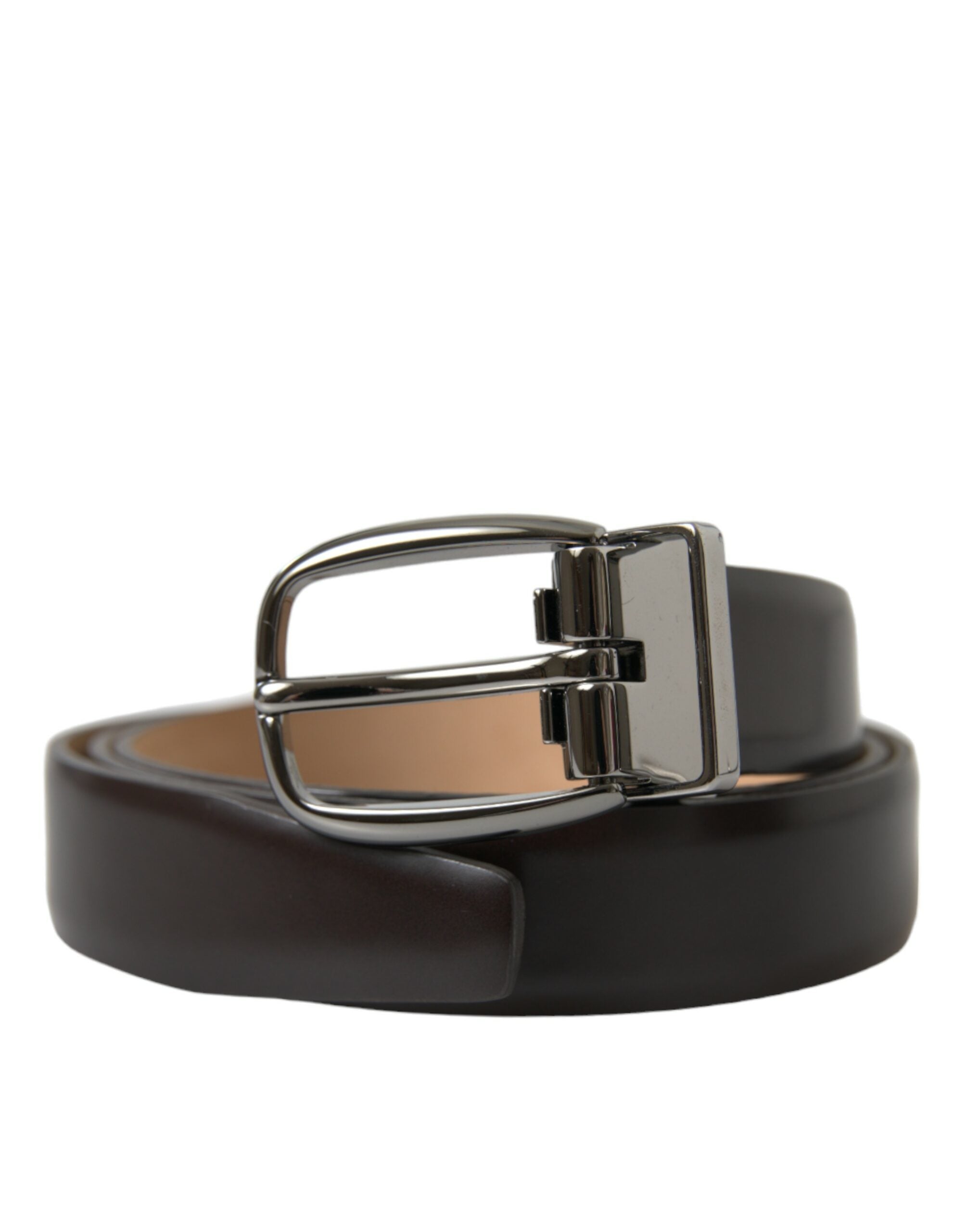 Curea elegantă Dolce &amp; Gabbana din piele de vițel maro închis