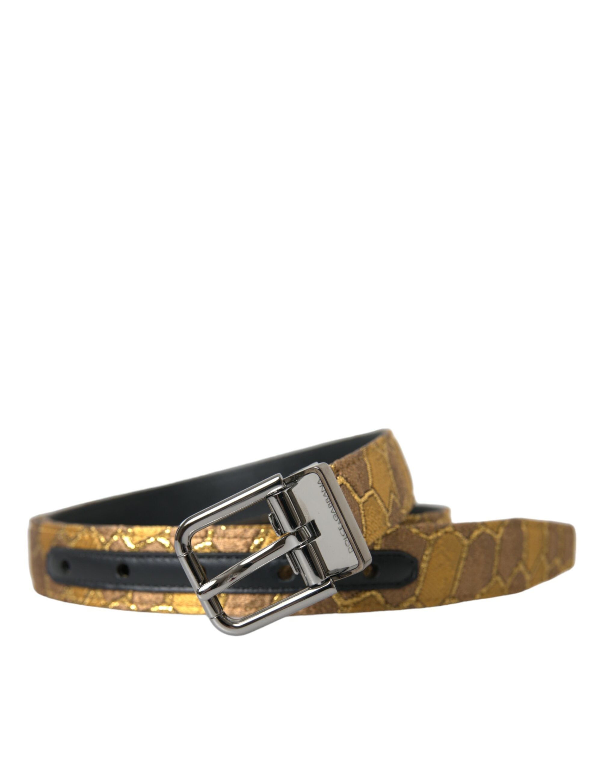 Curea elegantă din piele aurie Dolce &amp; Gabbana