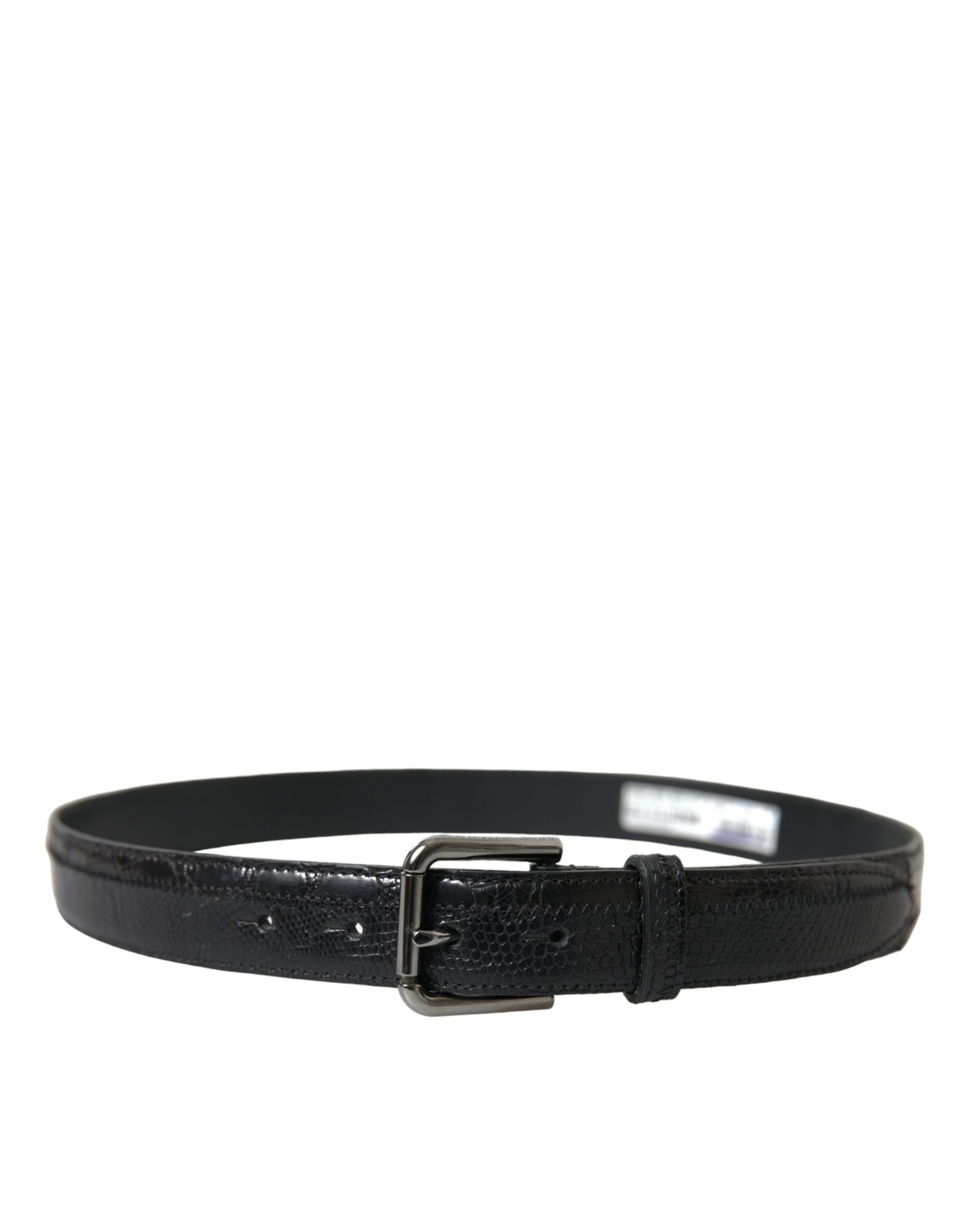 Curea elegantă din piele neagră Dolce &amp; Gabbana cu cataramă metalică