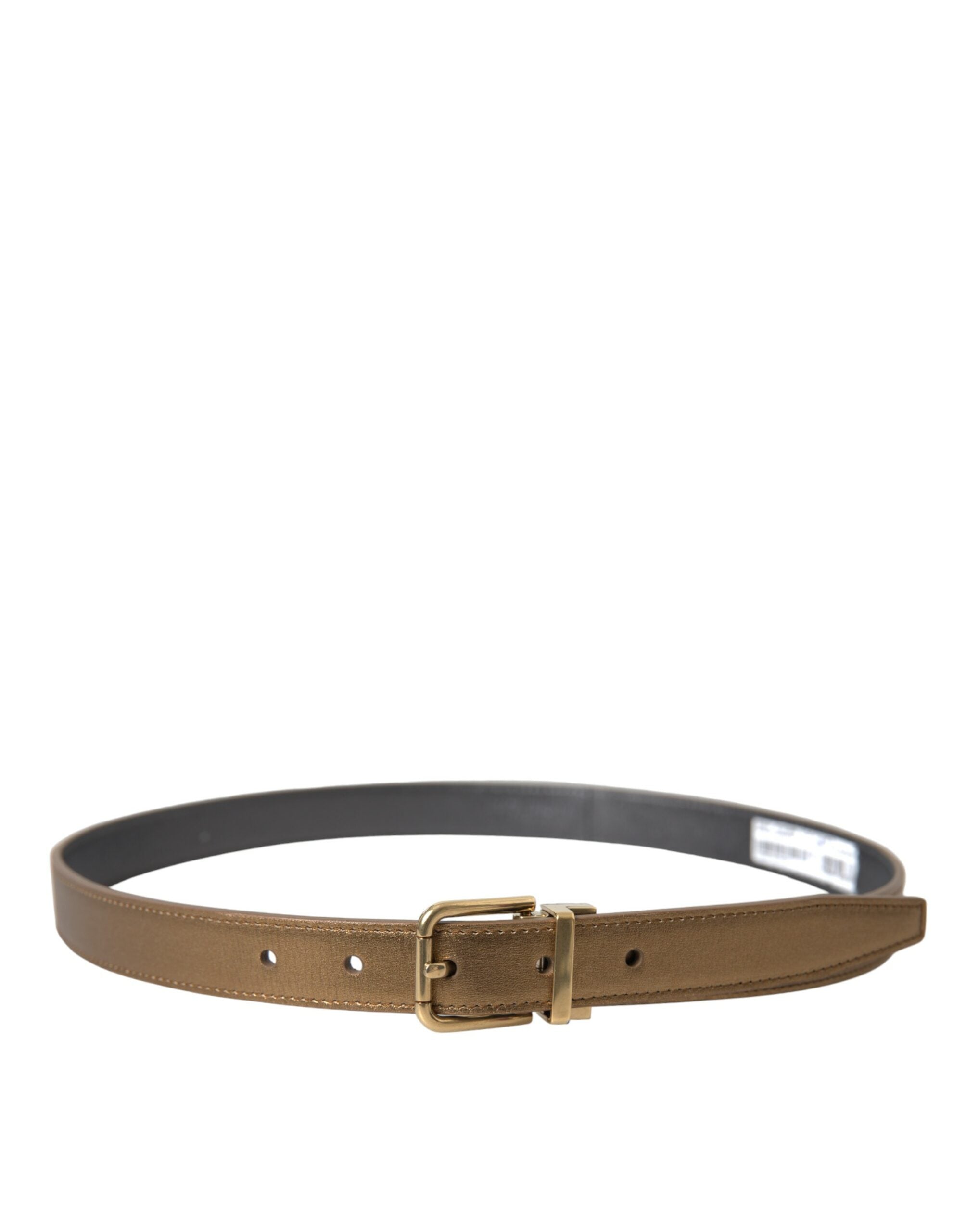 Curea din piele aurie metalică Dolce &amp; Gabbana - Eleganță atemporală