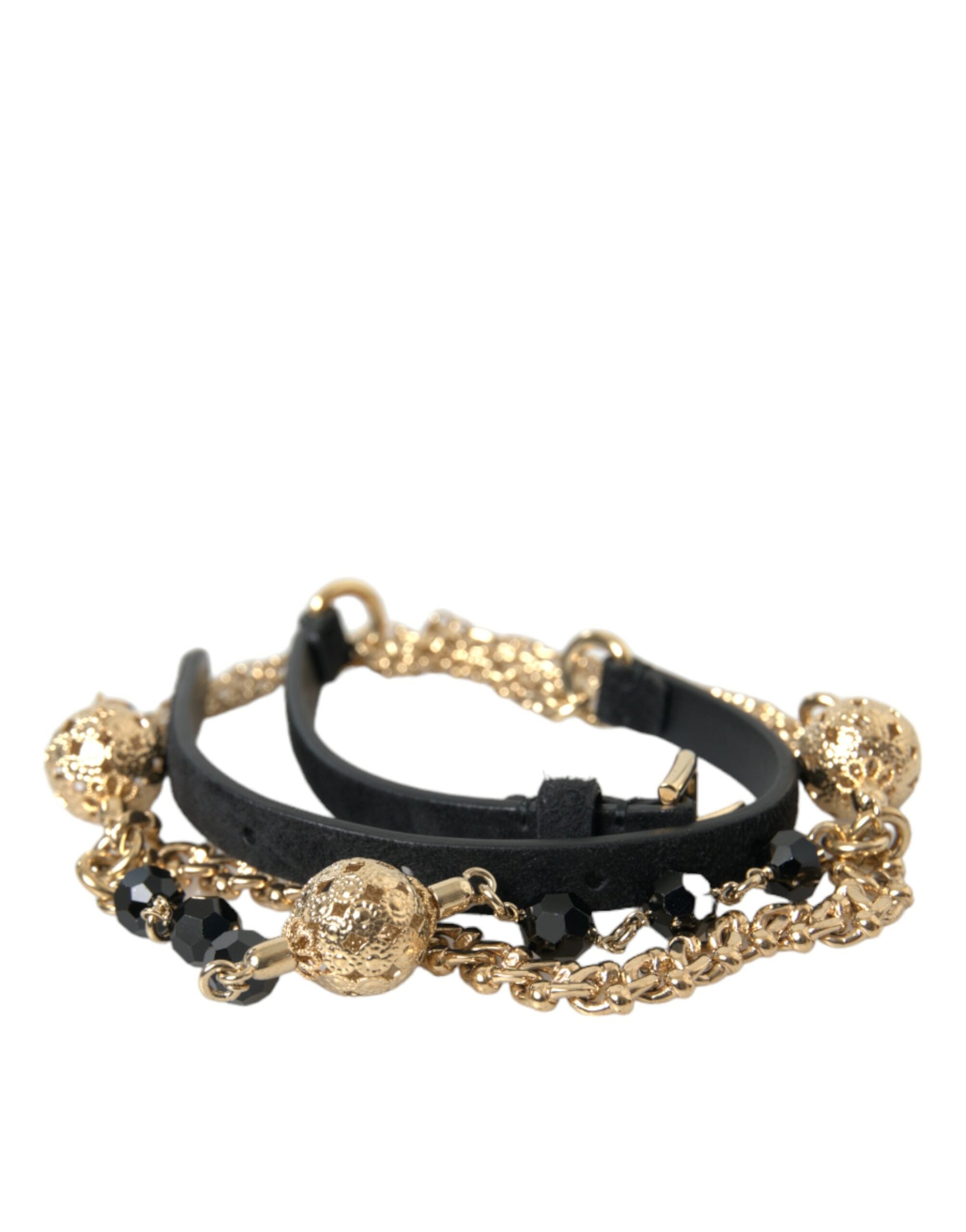 Dolce &amp; Gabbana Eleganter Taillengürtel aus Crystal Bounce-Leder