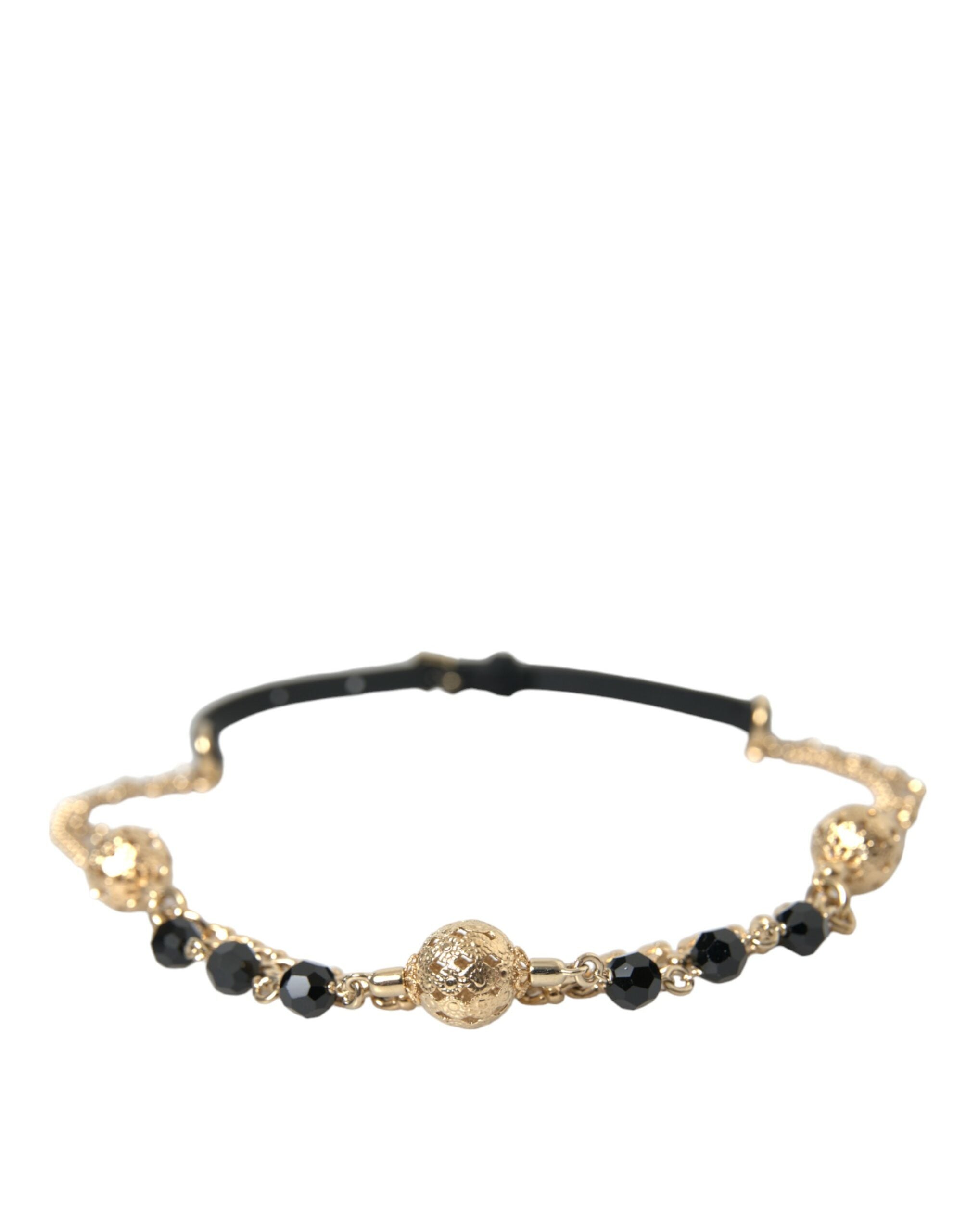 Dolce &amp; Gabbana Eleganter Taillengürtel aus Crystal Bounce-Leder