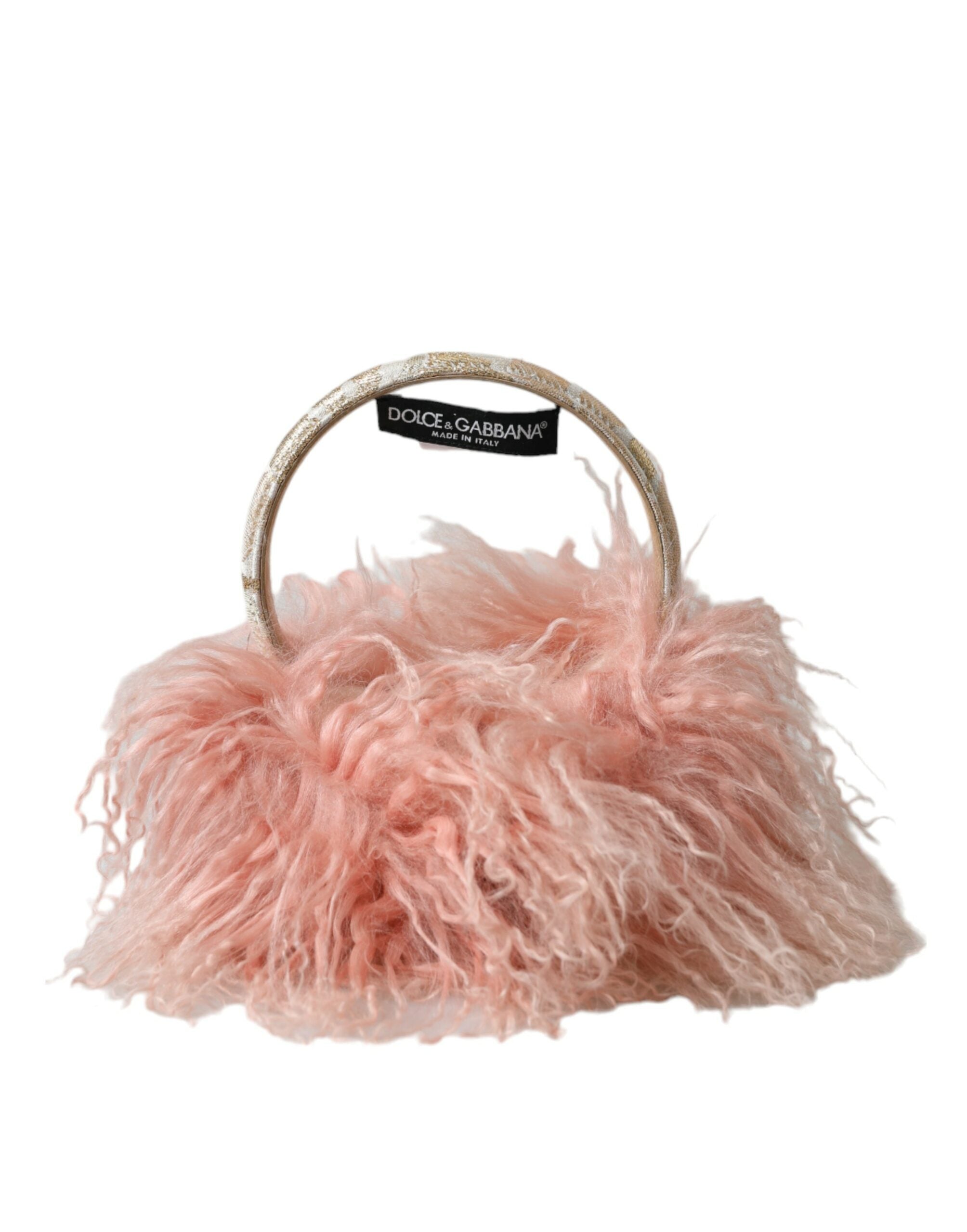 Dolce &amp; Gabbana Apărătoare elegante din blană roz - Accesoriu elegant de iarnă