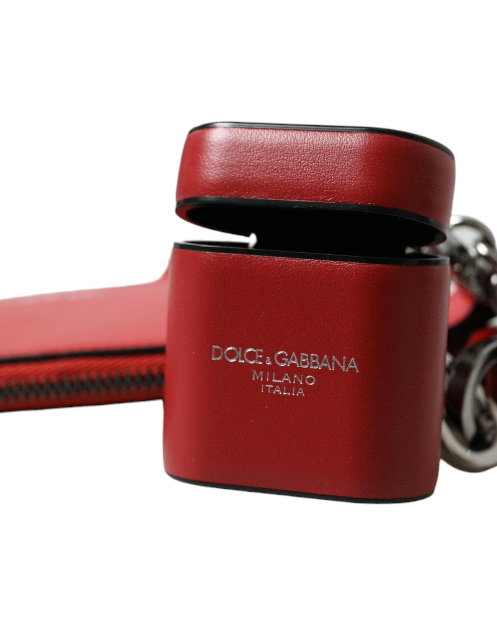 Husă elegantă din piele roșie pentru Airpods Dolce &amp; Gabbana