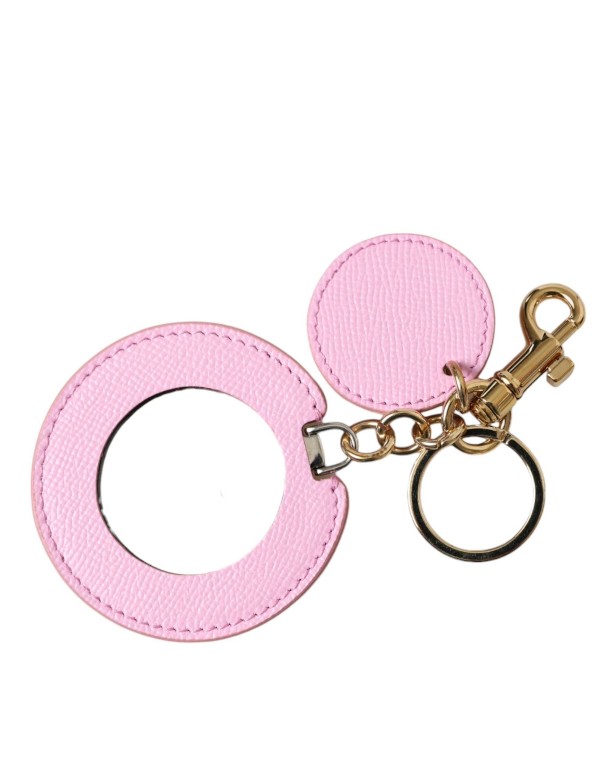 Breloc elegant din piele roz auriu Dolce &amp; Gabbana