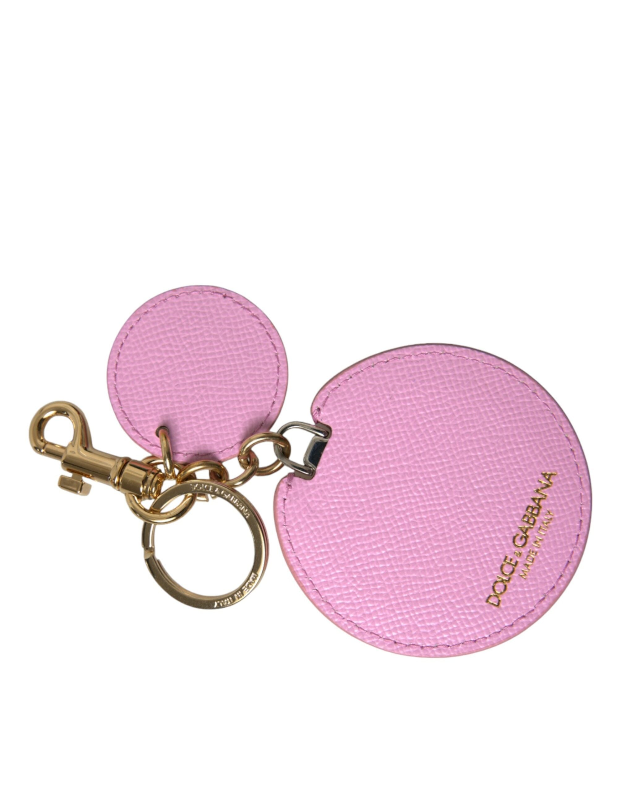 Breloc elegant din piele roz auriu Dolce &amp; Gabbana