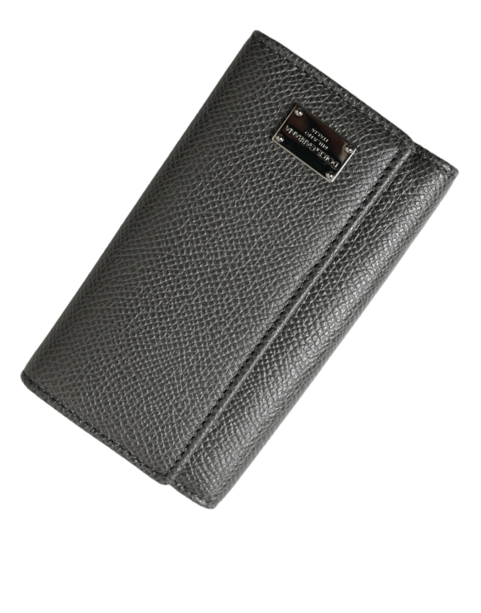 Suport chei trifold Dolce &amp; Gabbana Chic din piele gri