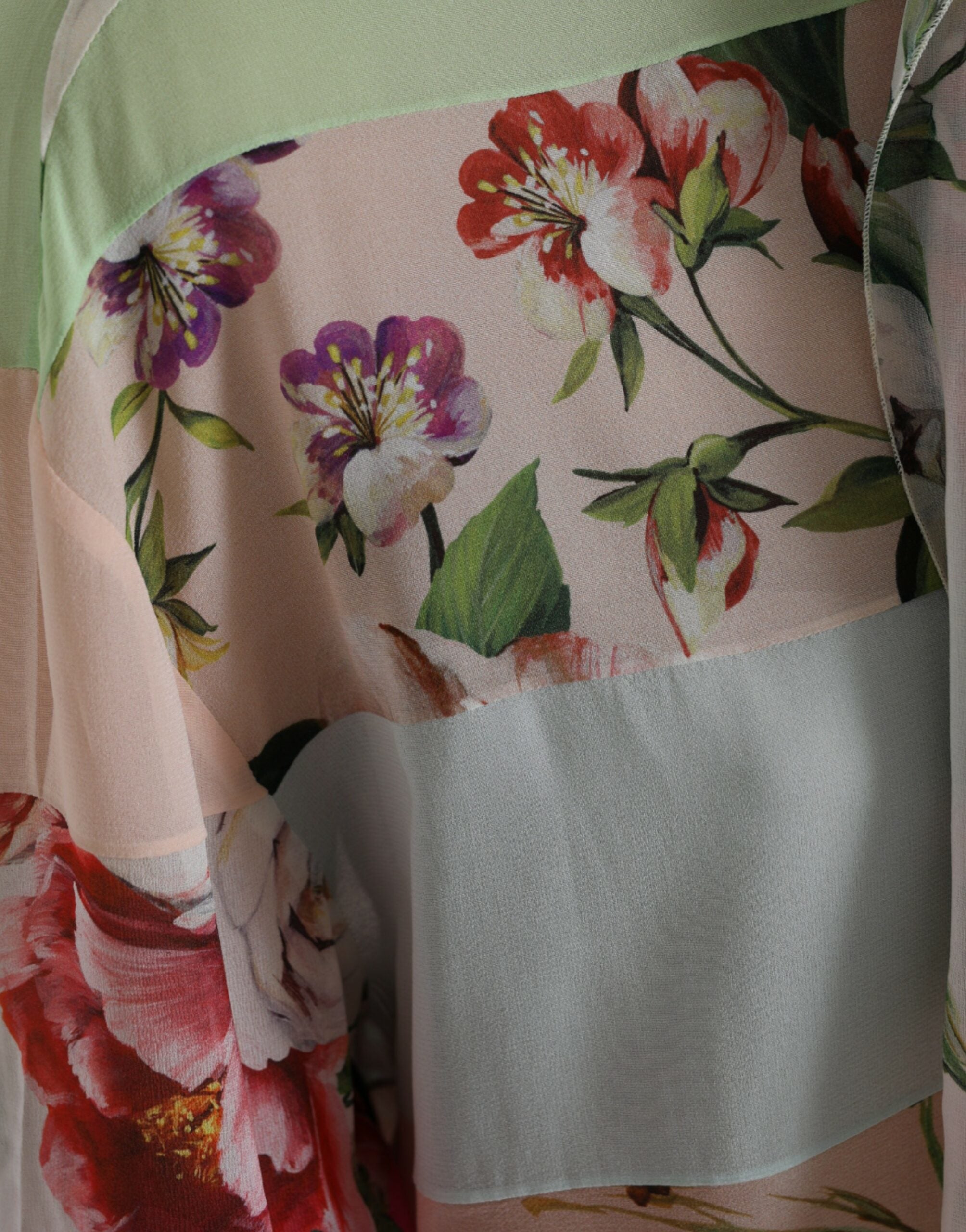 Dolce &amp; Gabbana Bluză elegantă cu mânecă lungă din amestec de mătase multicoloră