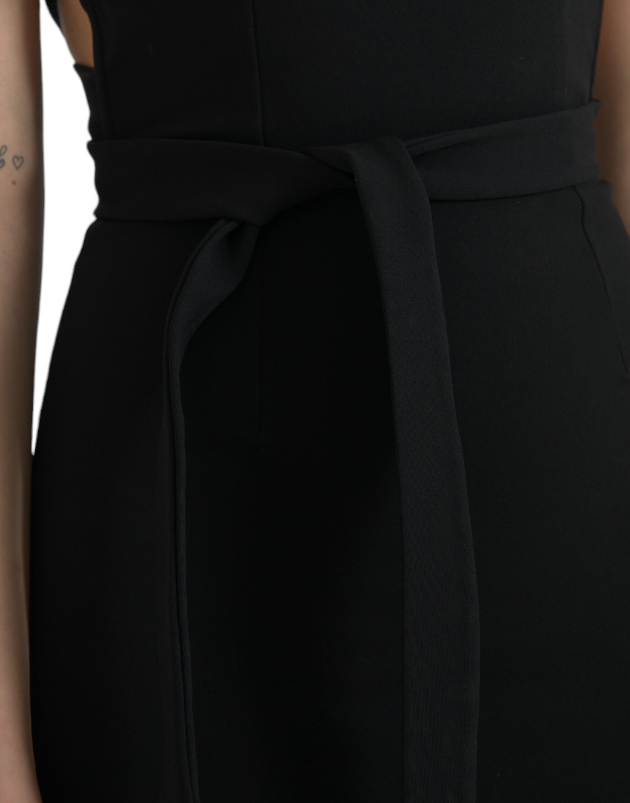 Dolce &amp; Gabbana – Elegantes schwarzes Neckholder-Midikleid
