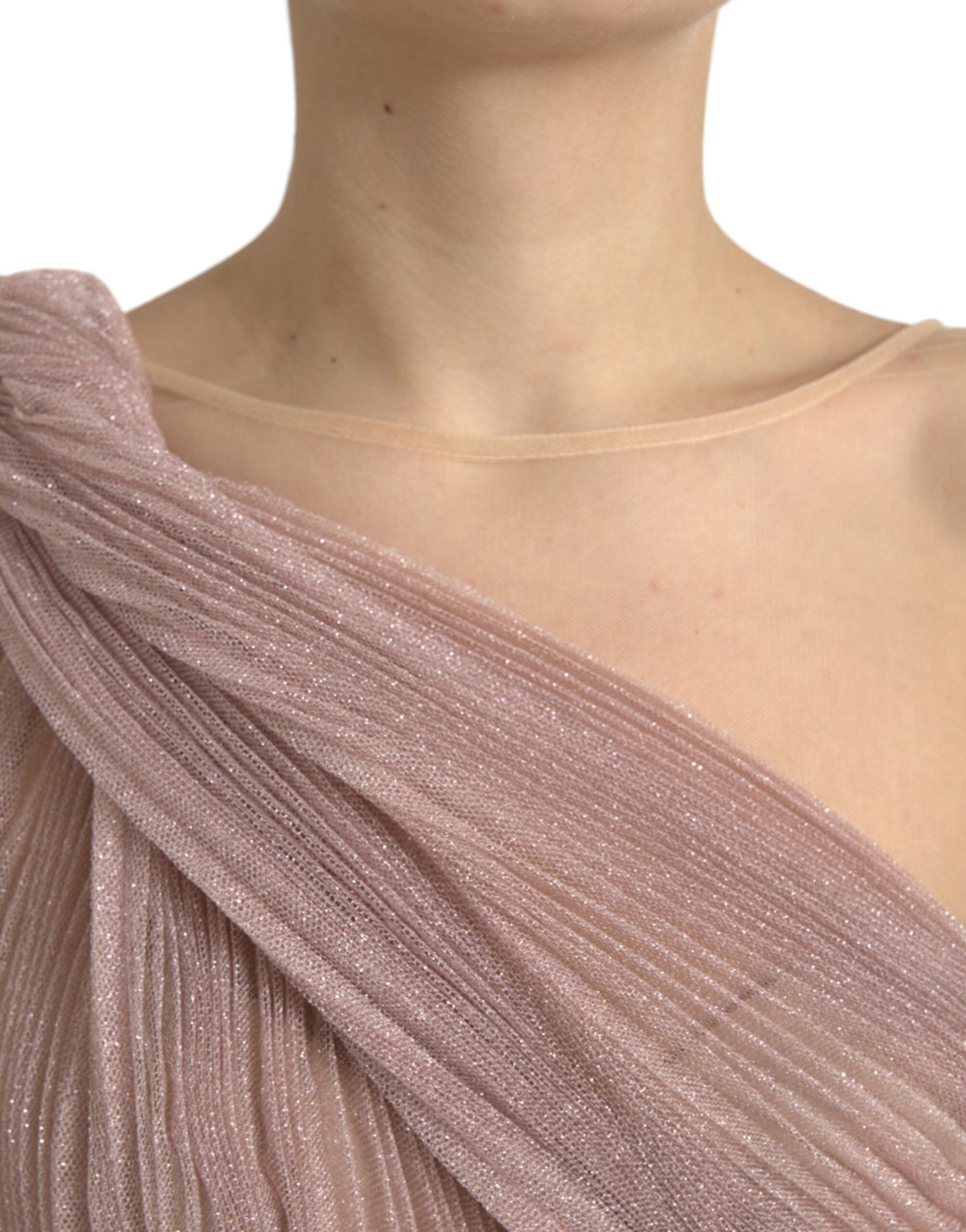 Rochie plisată cu un singur umăr, liliac, Dolce &amp; Gabbana, de designer