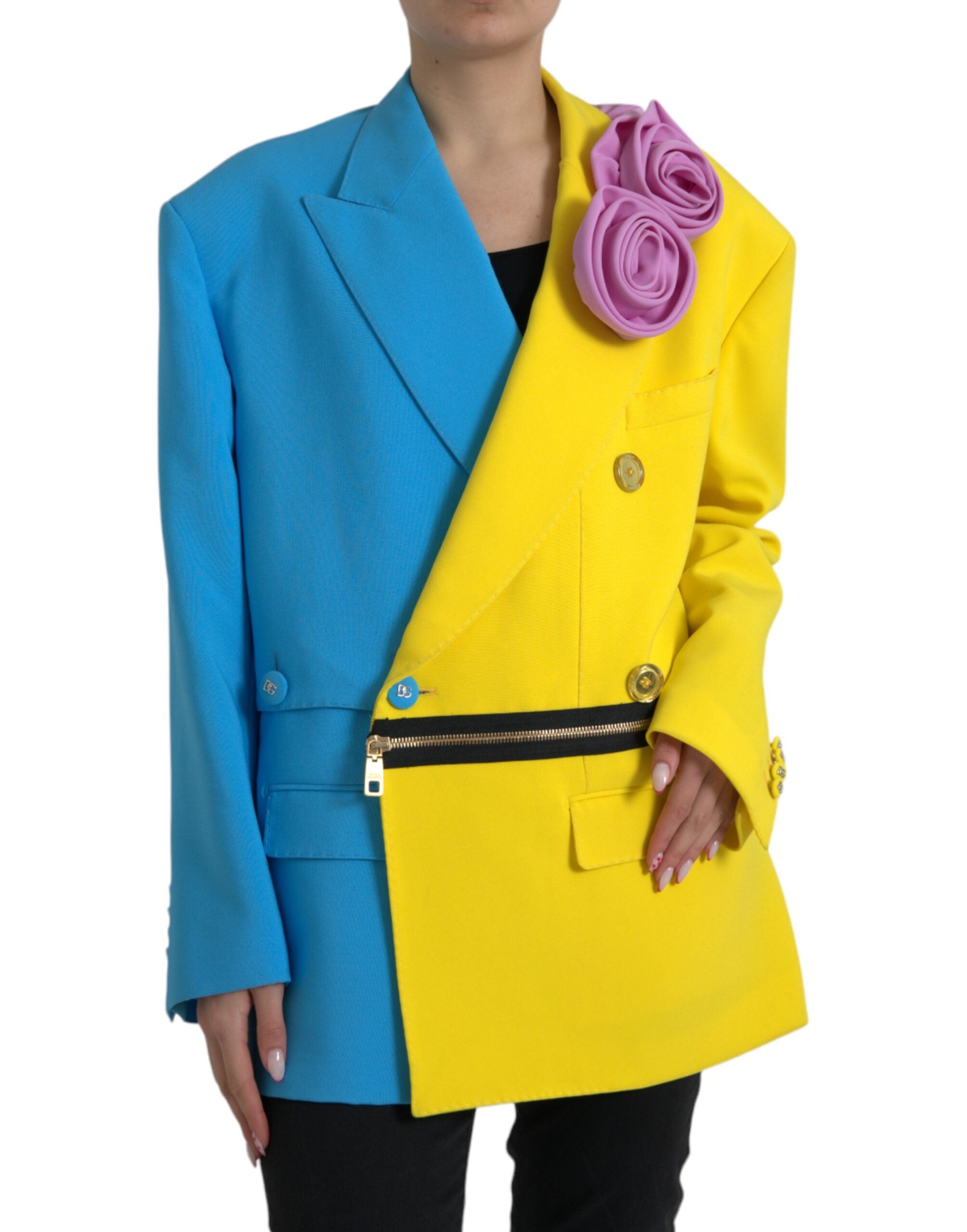 Dolce &amp; Gabbana – Mehrfarbige Trenchcoat-Jacke mit Patchwork