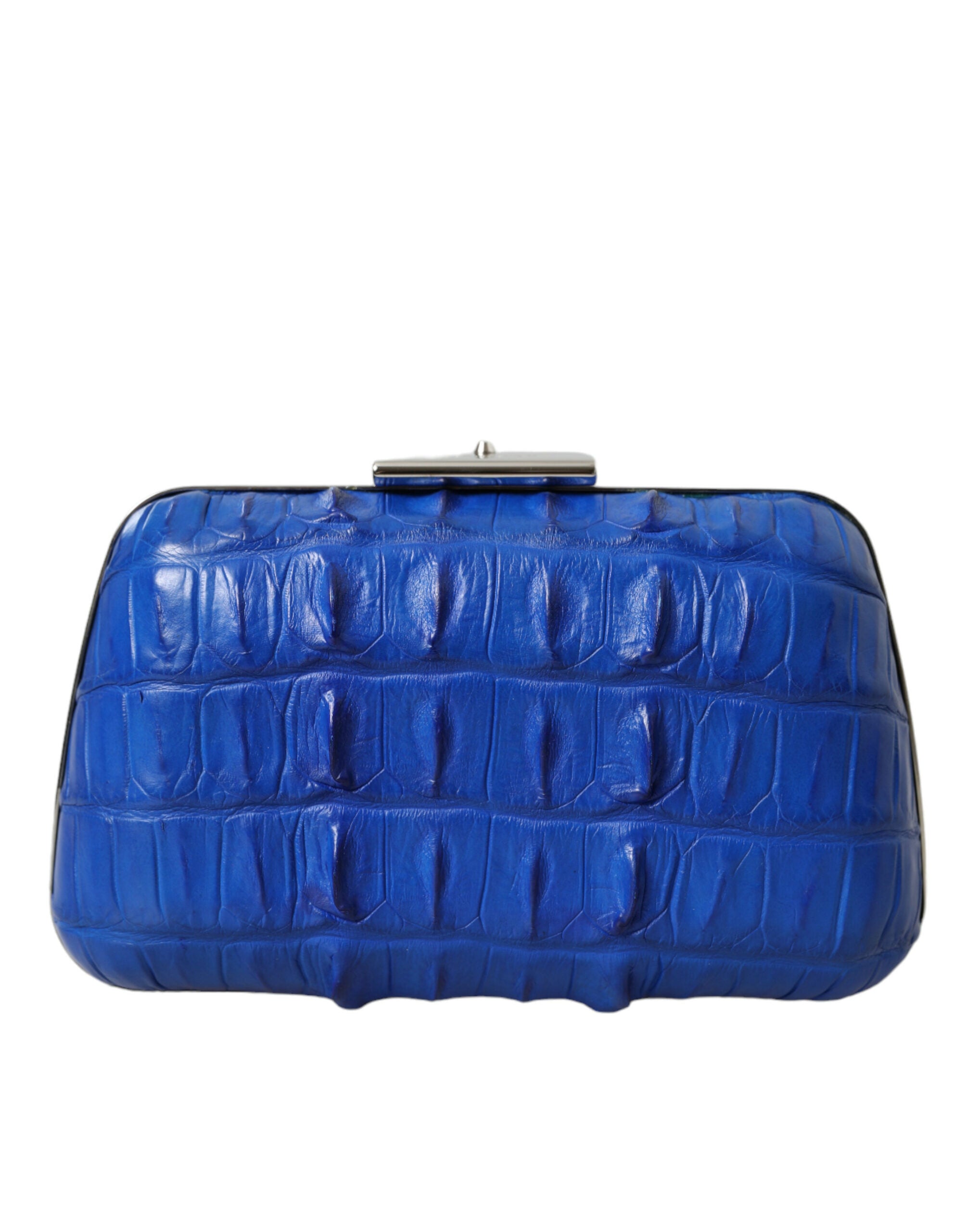 Balenciaga Clutch aus Krokodilleder in Elektroblau
