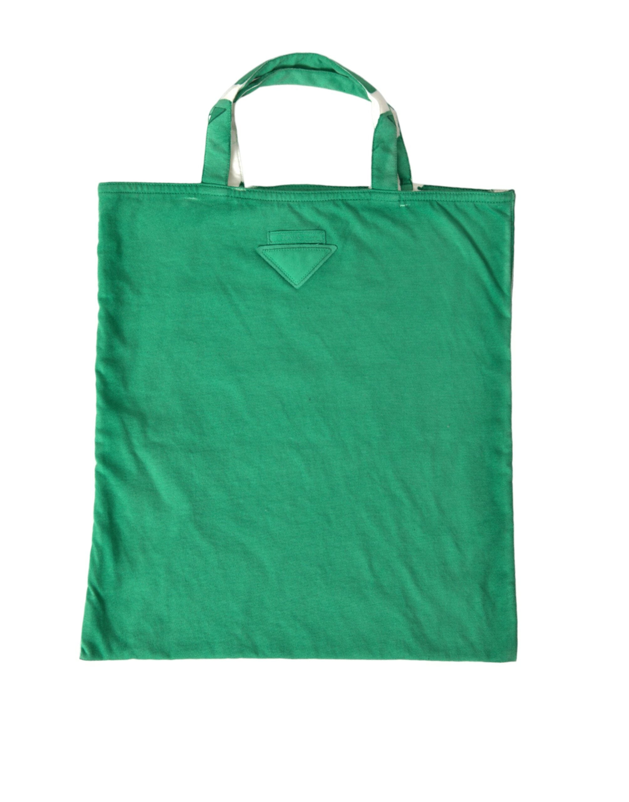 Geantă tote elegantă din material textil verde Prada