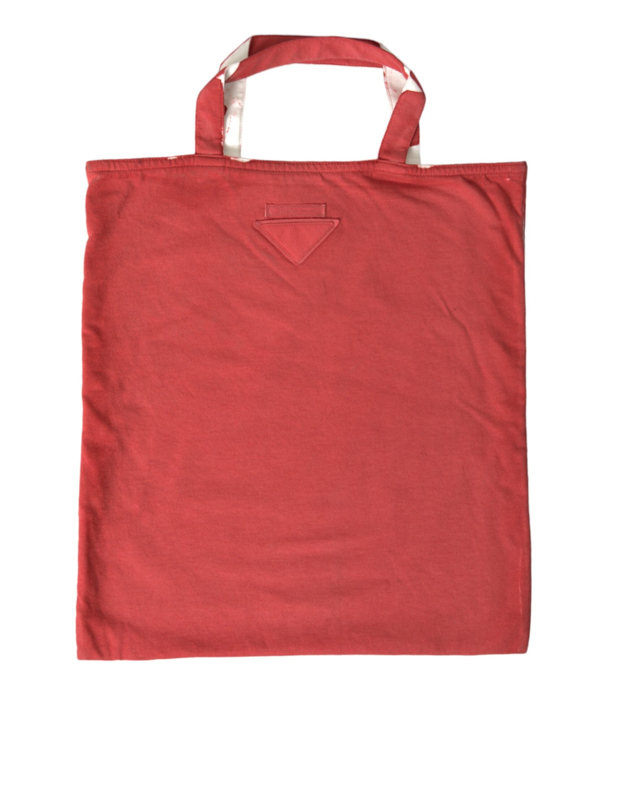 Geantă tote Prada Chic din material textil roșu și alb