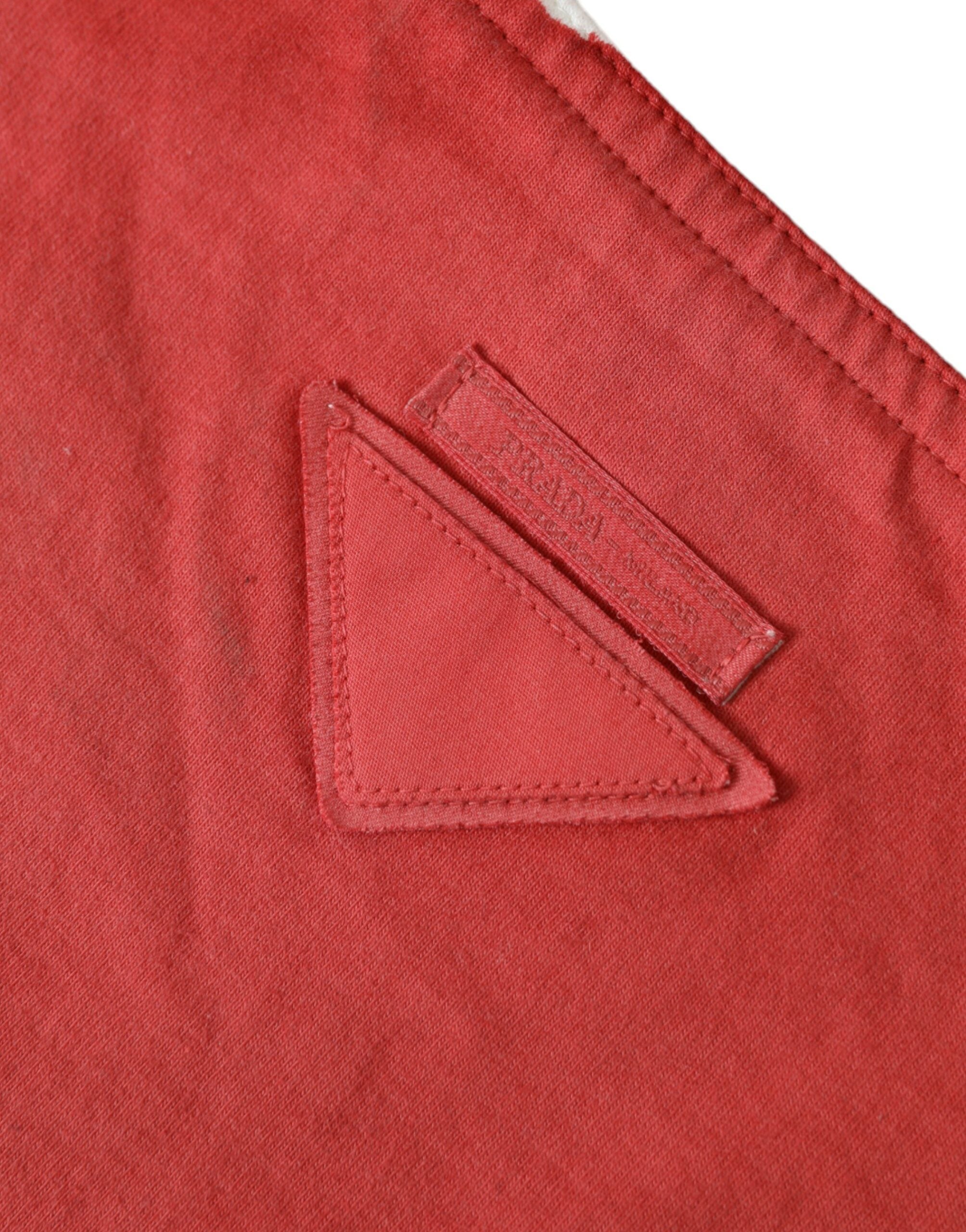 Geantă tote Prada Chic din material textil roșu și alb