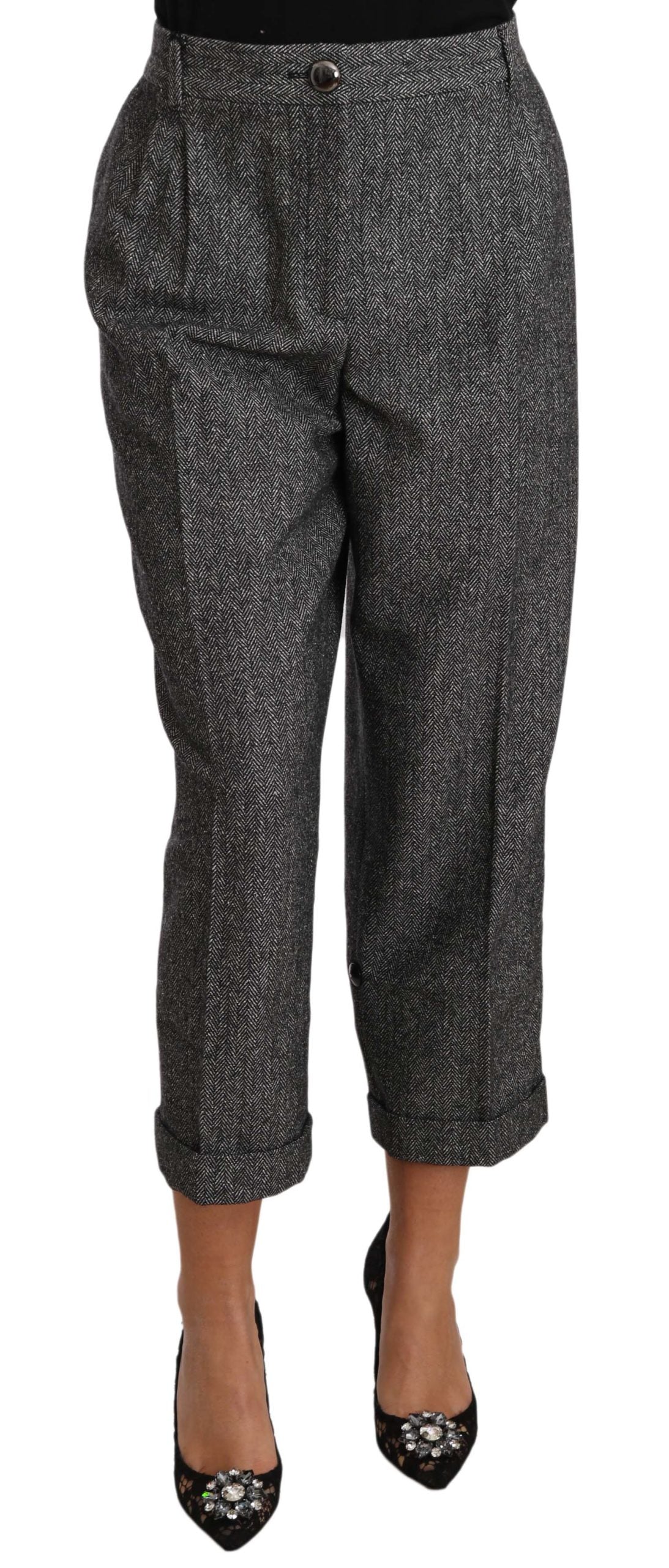Dolce &amp; Gabbana Elegante graue Hose aus Wollmischung