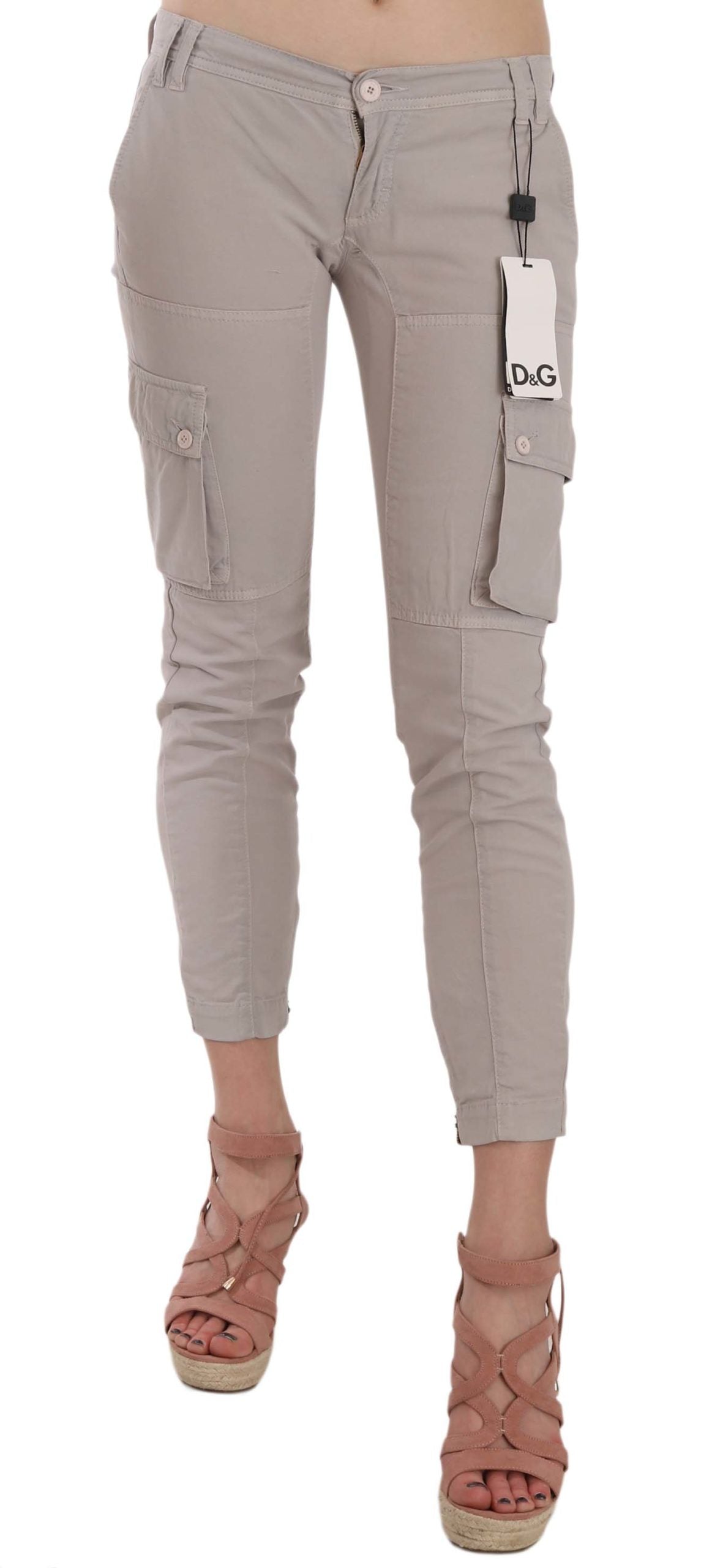 Dolce &amp; Gabbana Schicke Hose aus khakifarbener Baumwollmischung