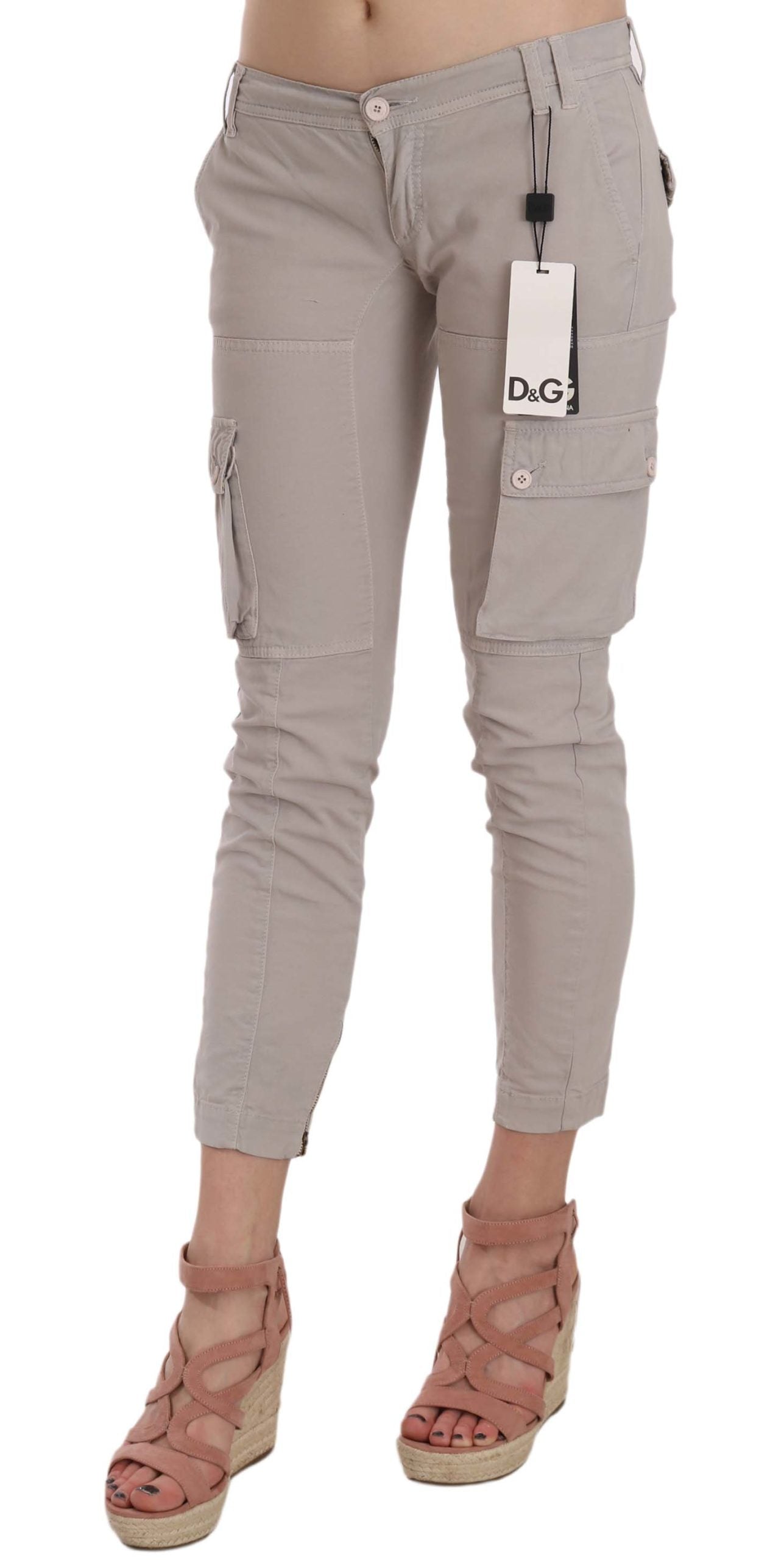 Dolce &amp; Gabbana Schicke Hose aus khakifarbener Baumwollmischung
